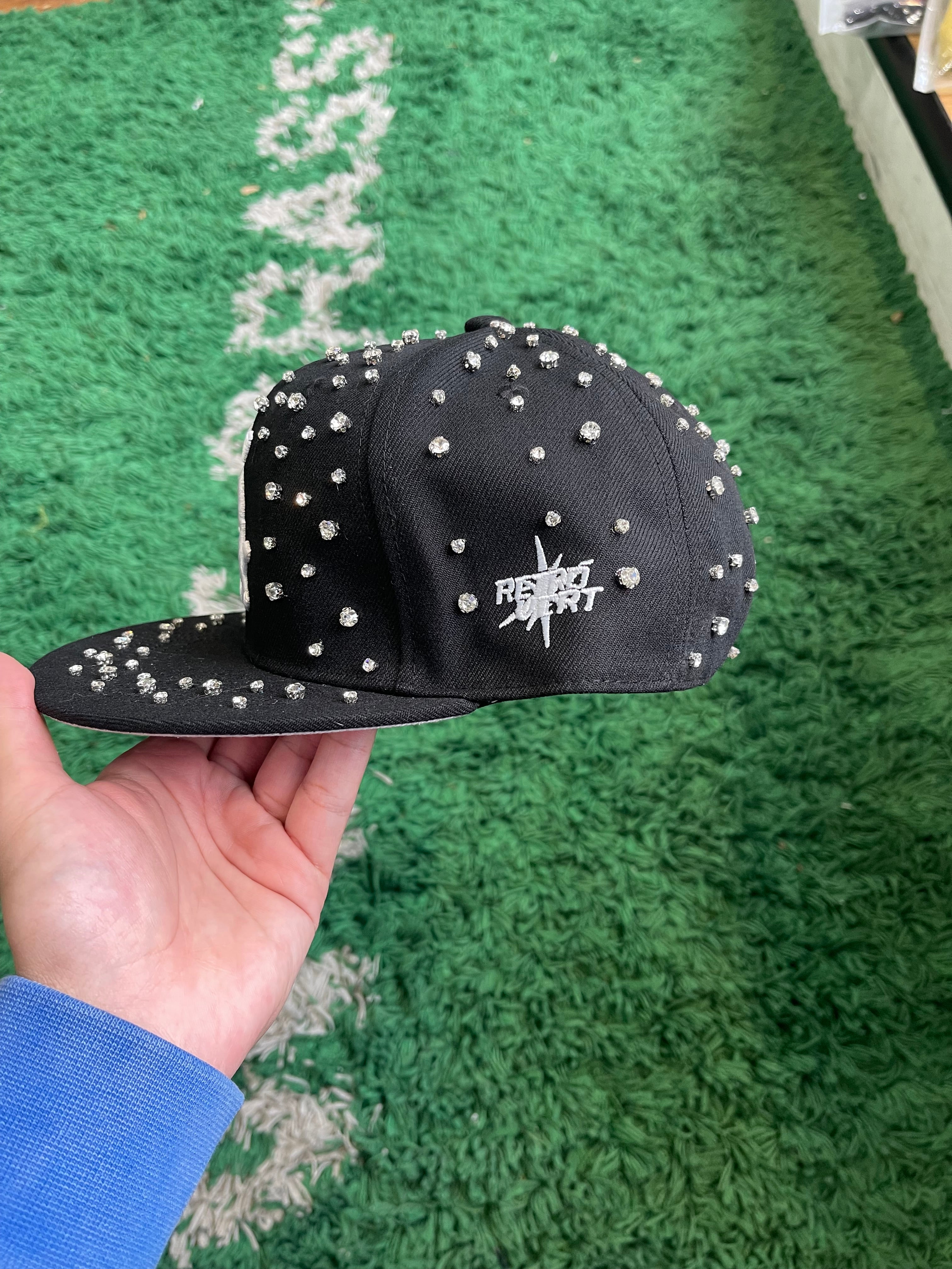 Retrovert Black Embellished Sox Hat