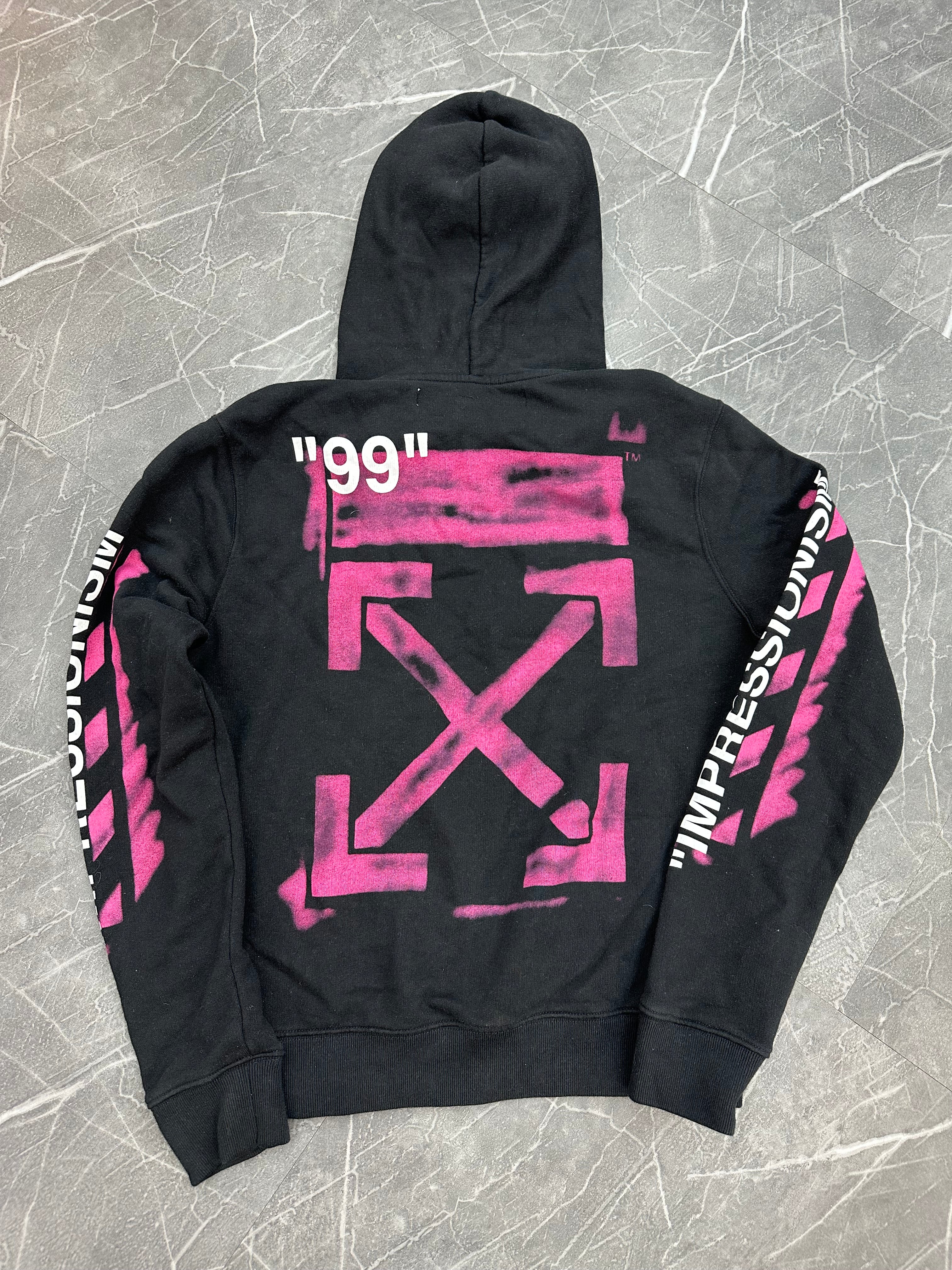 Off-White Stencil Hoodie Black/Purple