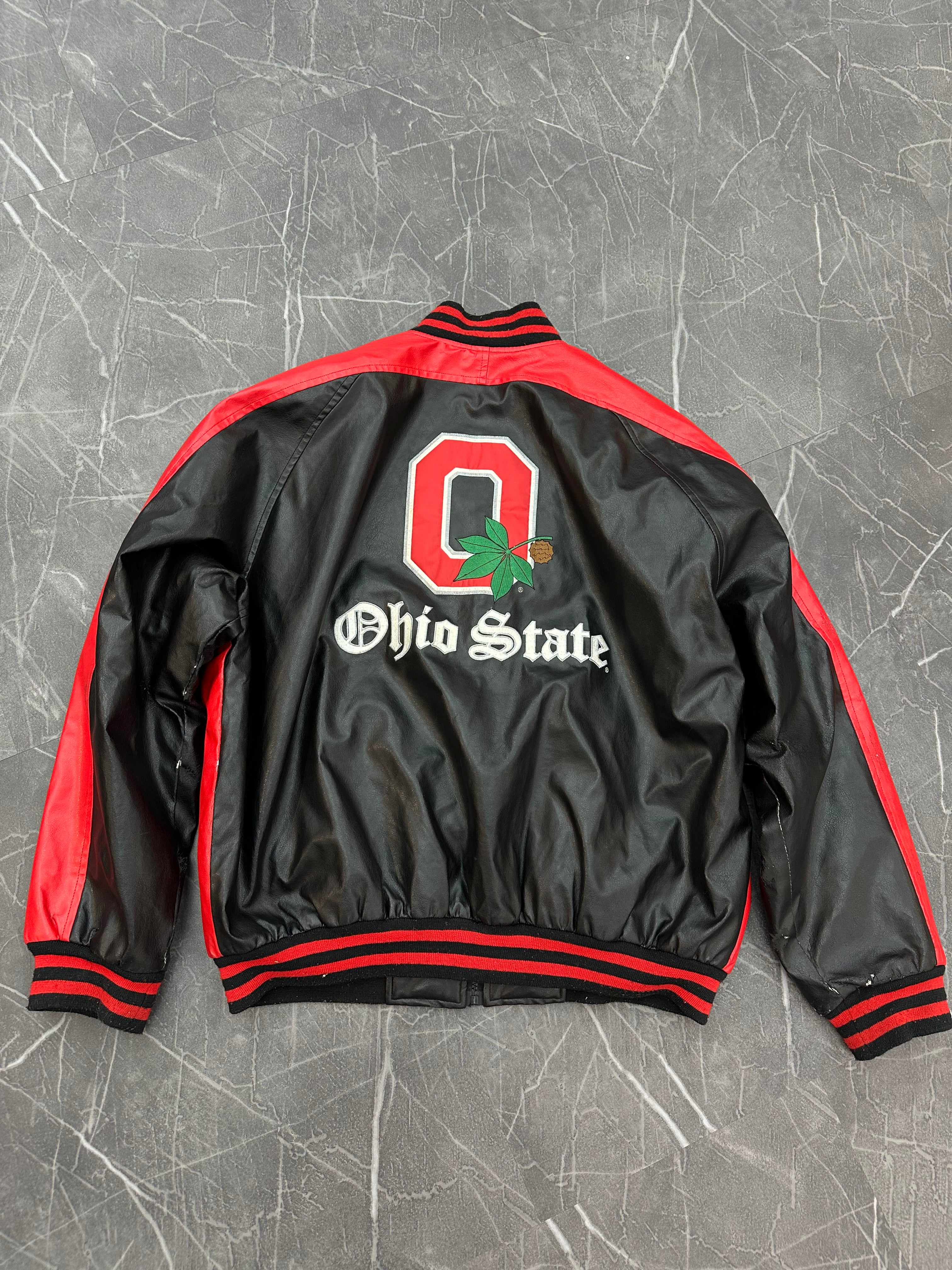 Vintage Ohio State Leather Bomber Jacket (L)