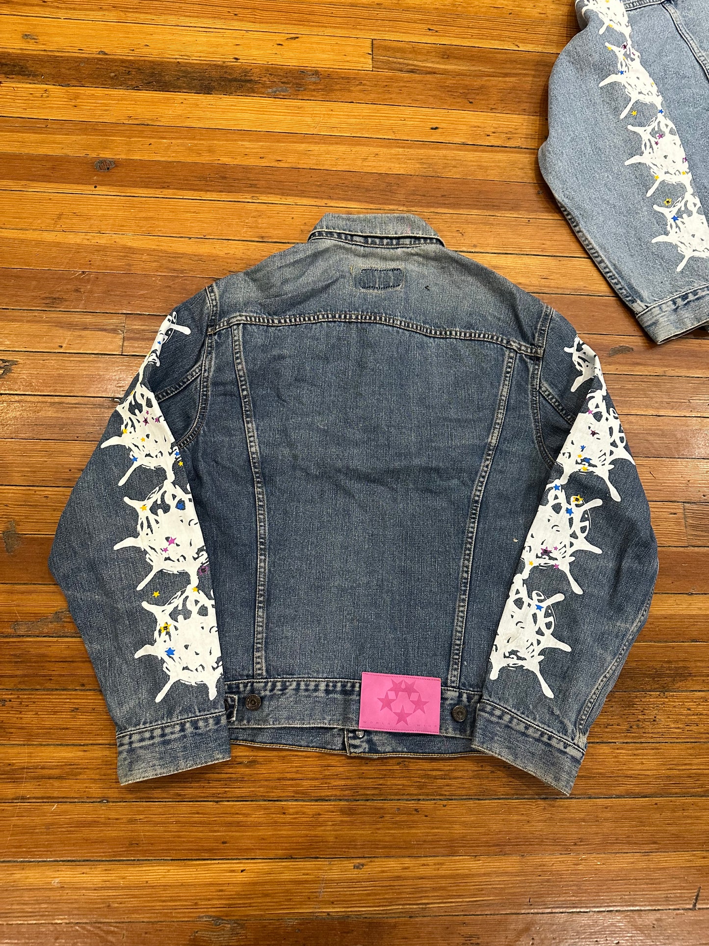 Sp5der Web Denim Trucker Jacket “Medium Wash”