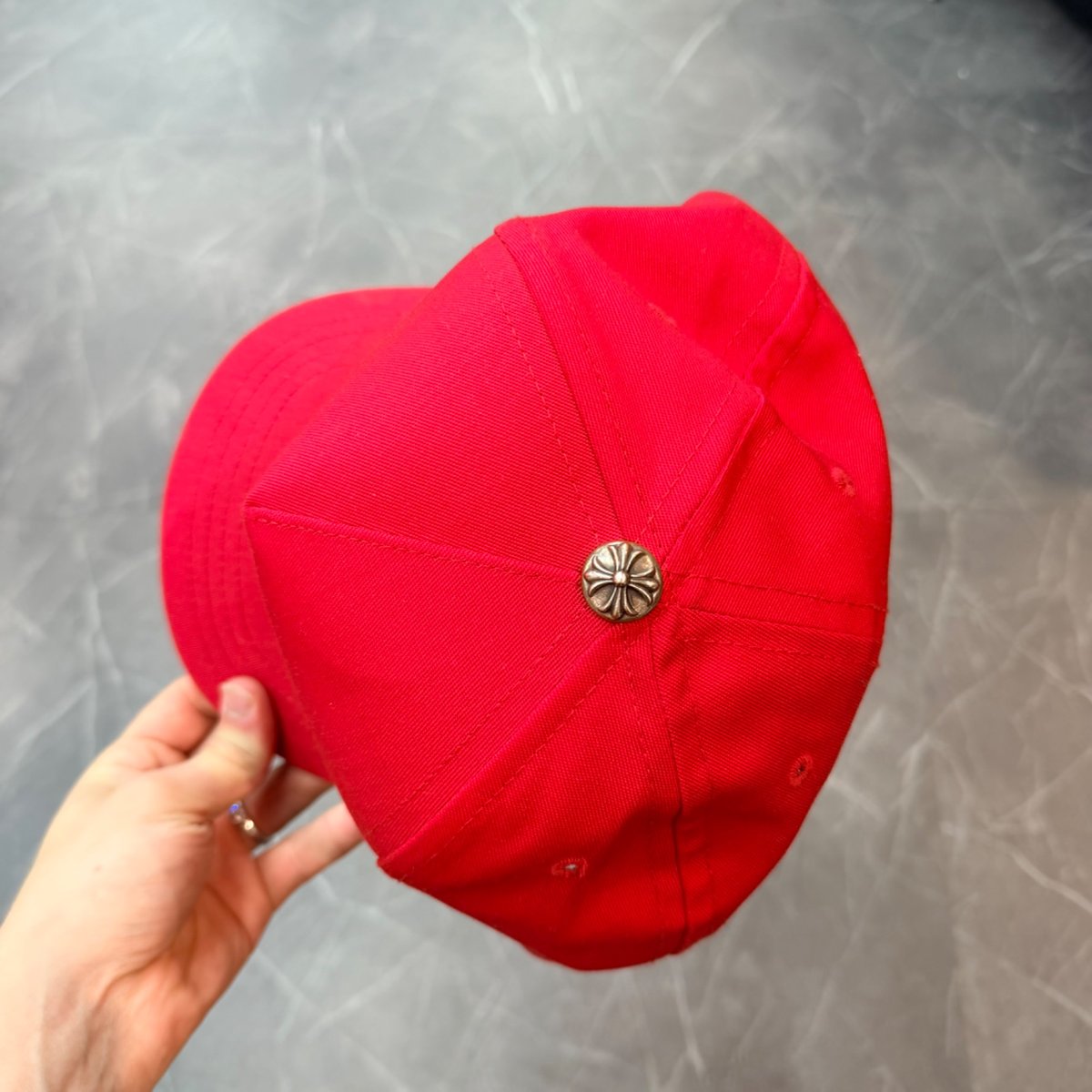 Chrome Hearts CH Silver Button Hat Red/Yellow - Image 3