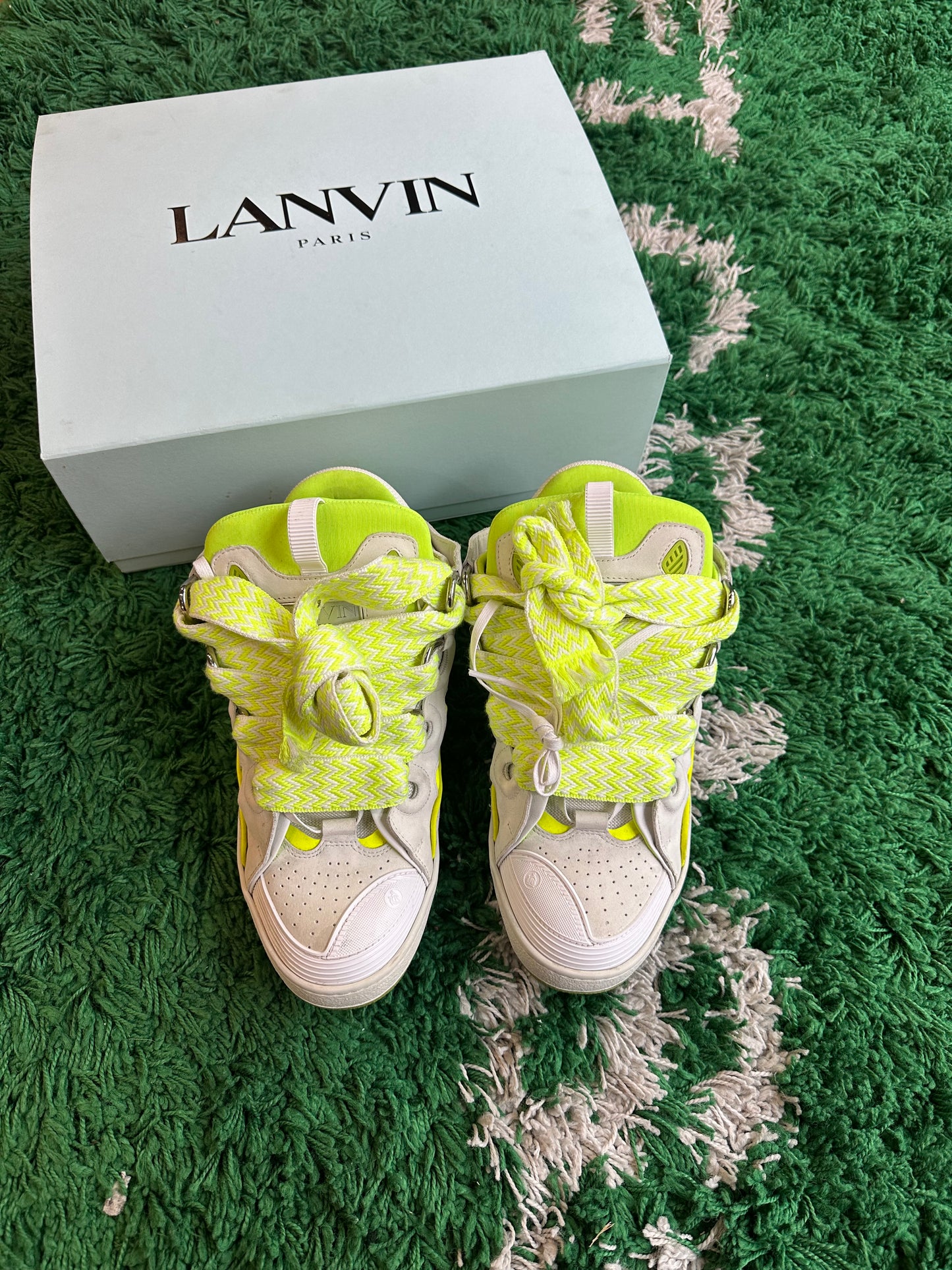 Lanvin Curb Sneakers “White Fluo Yellow”