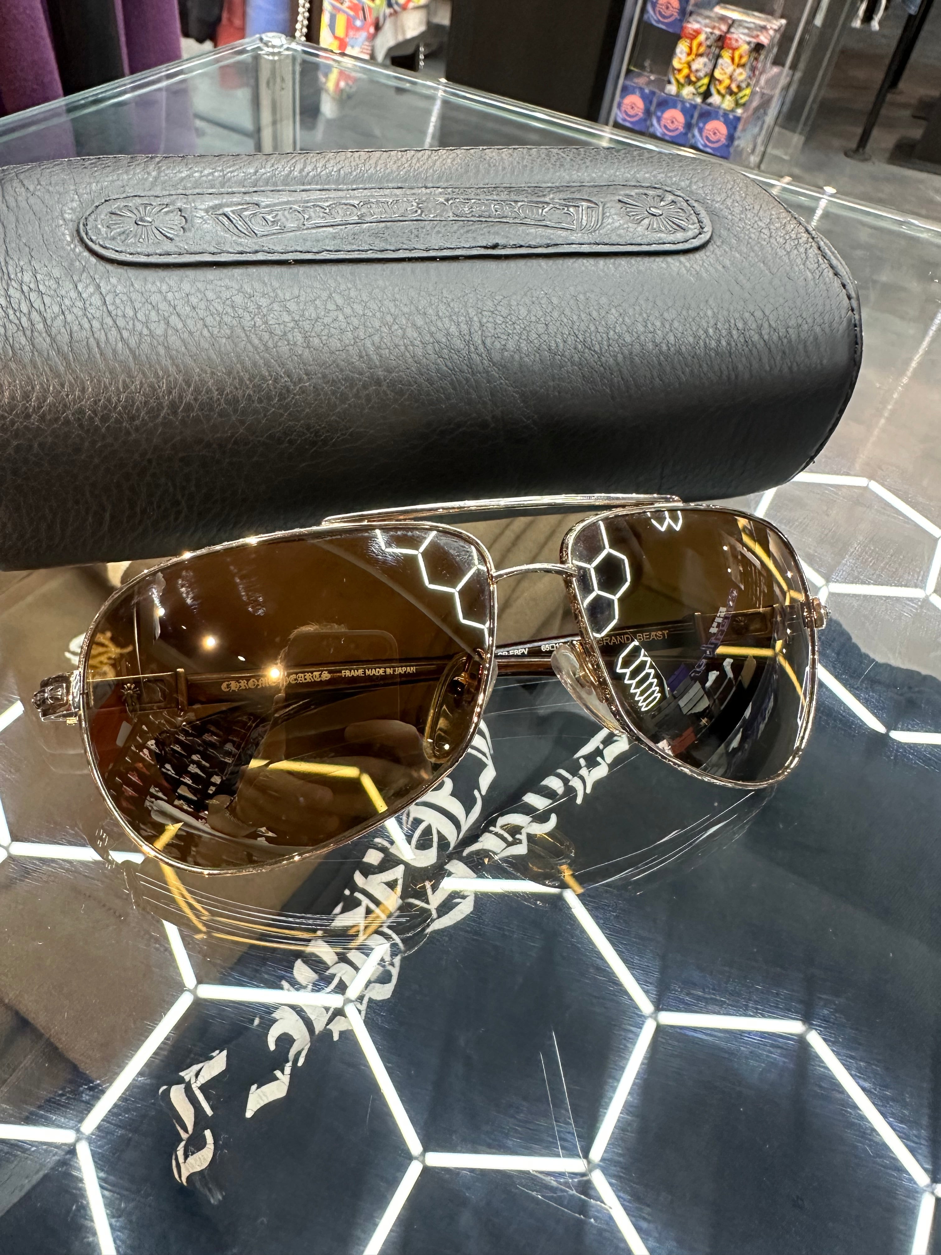 Chrome Hearts Grand Beast Aviators Wood / Gold Plated