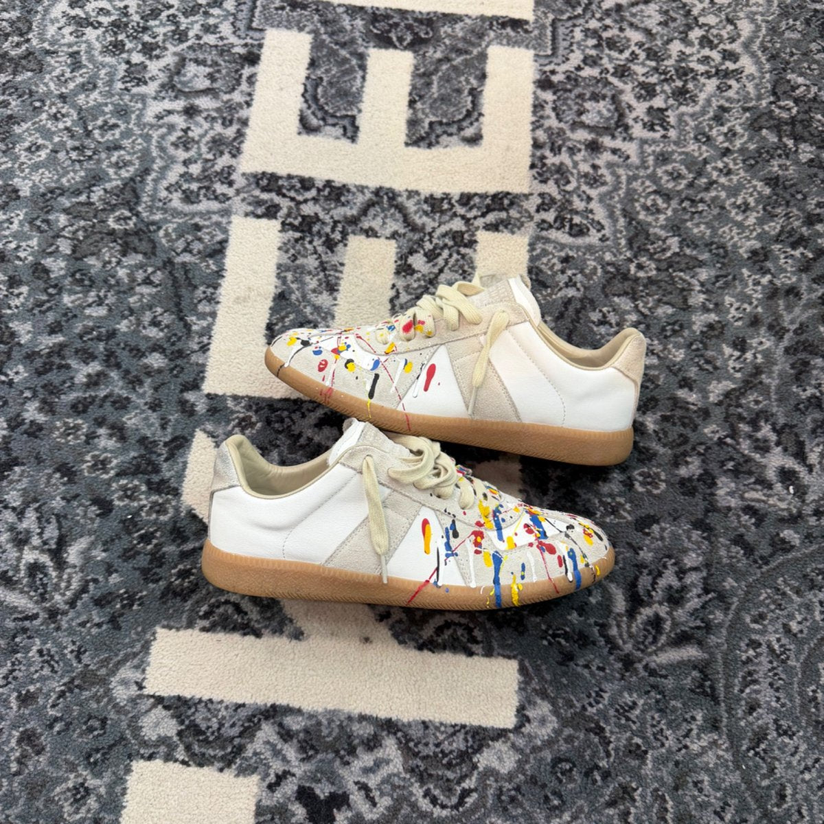 Maison Margiela Replica White Tan Paint Splatter