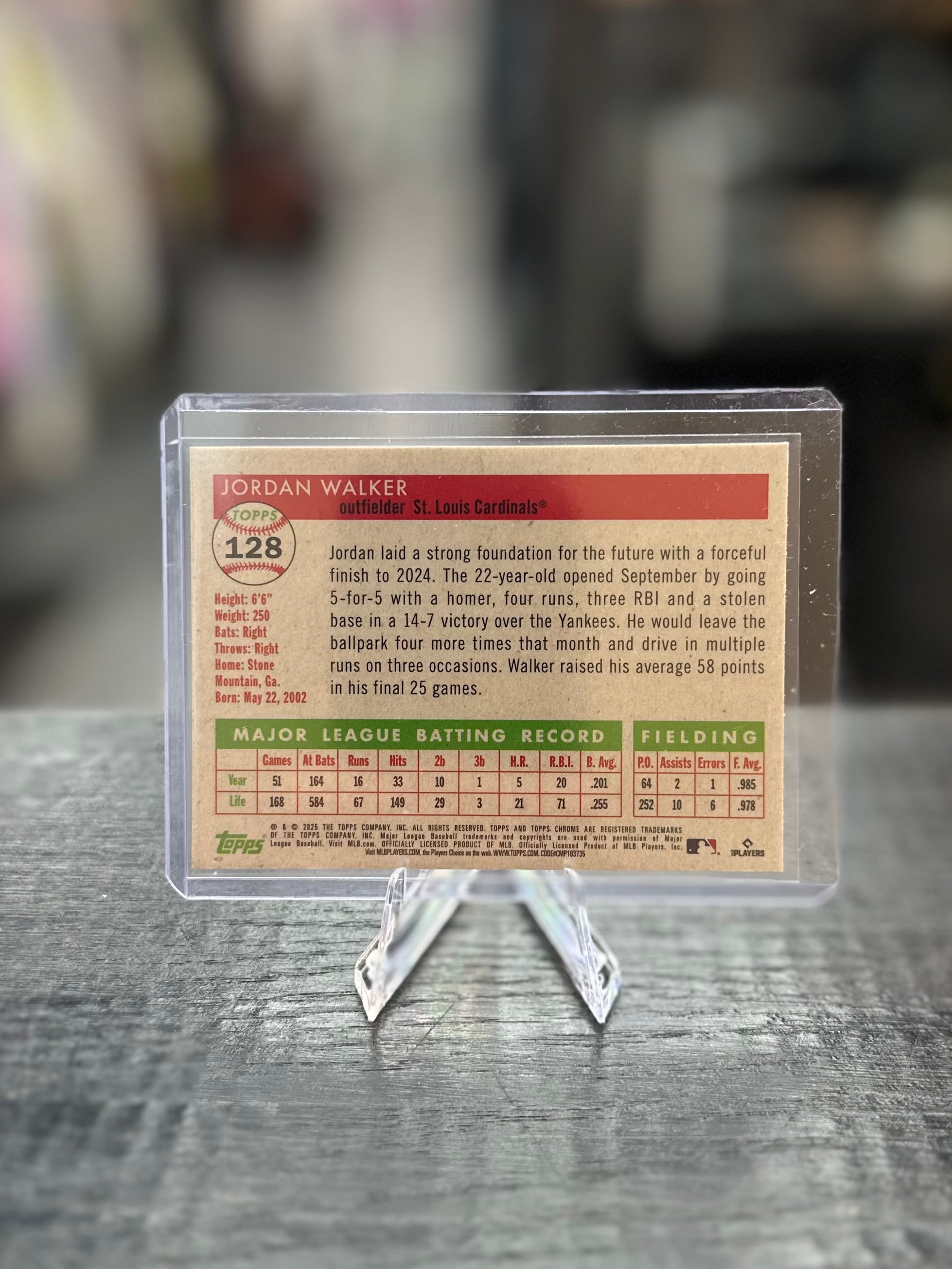 2025 Topps Chrome Platinum Jordan Walker MLB Logo /499