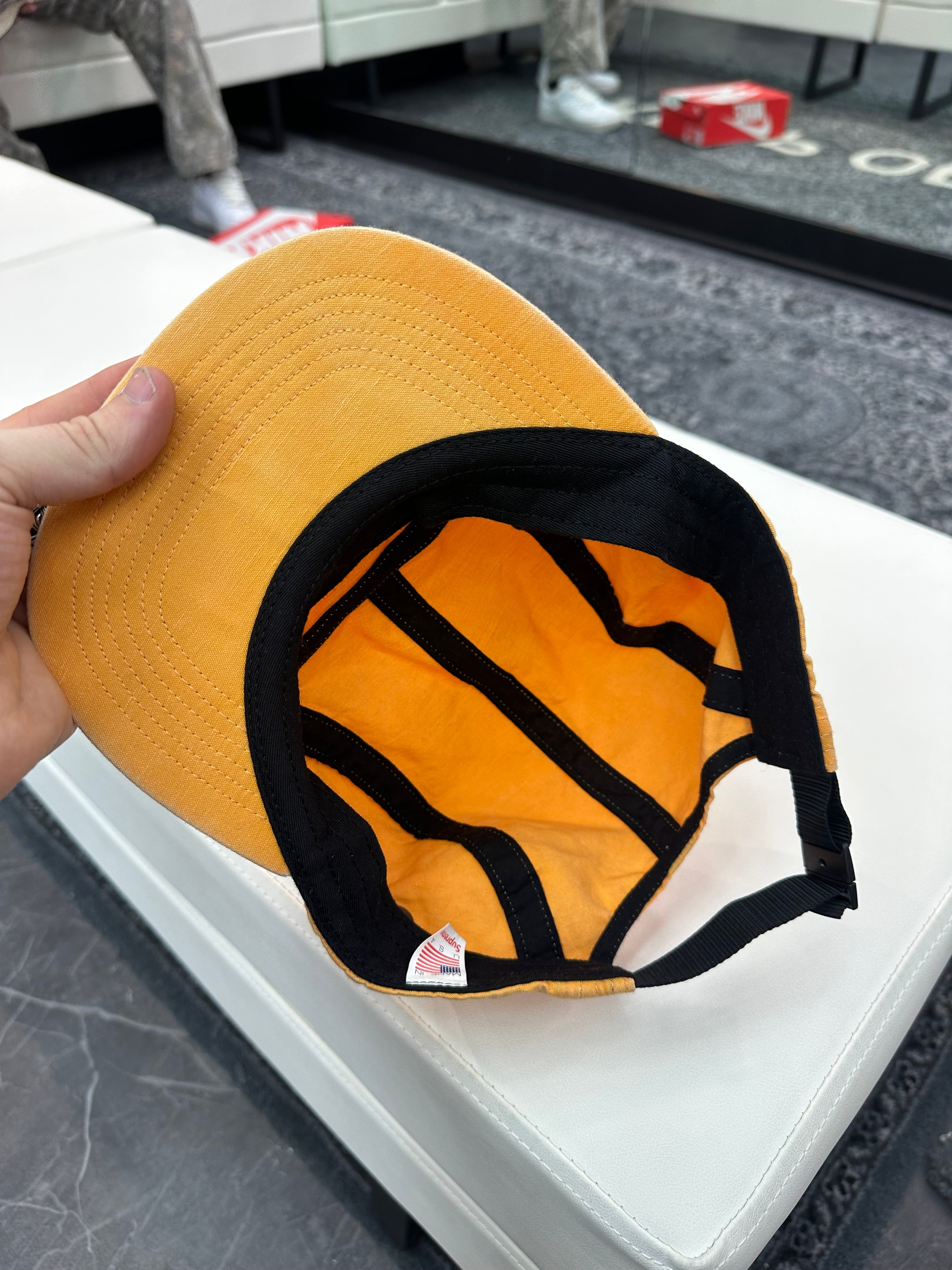 Supreme Orange Waxed Ripstop Camp Cap