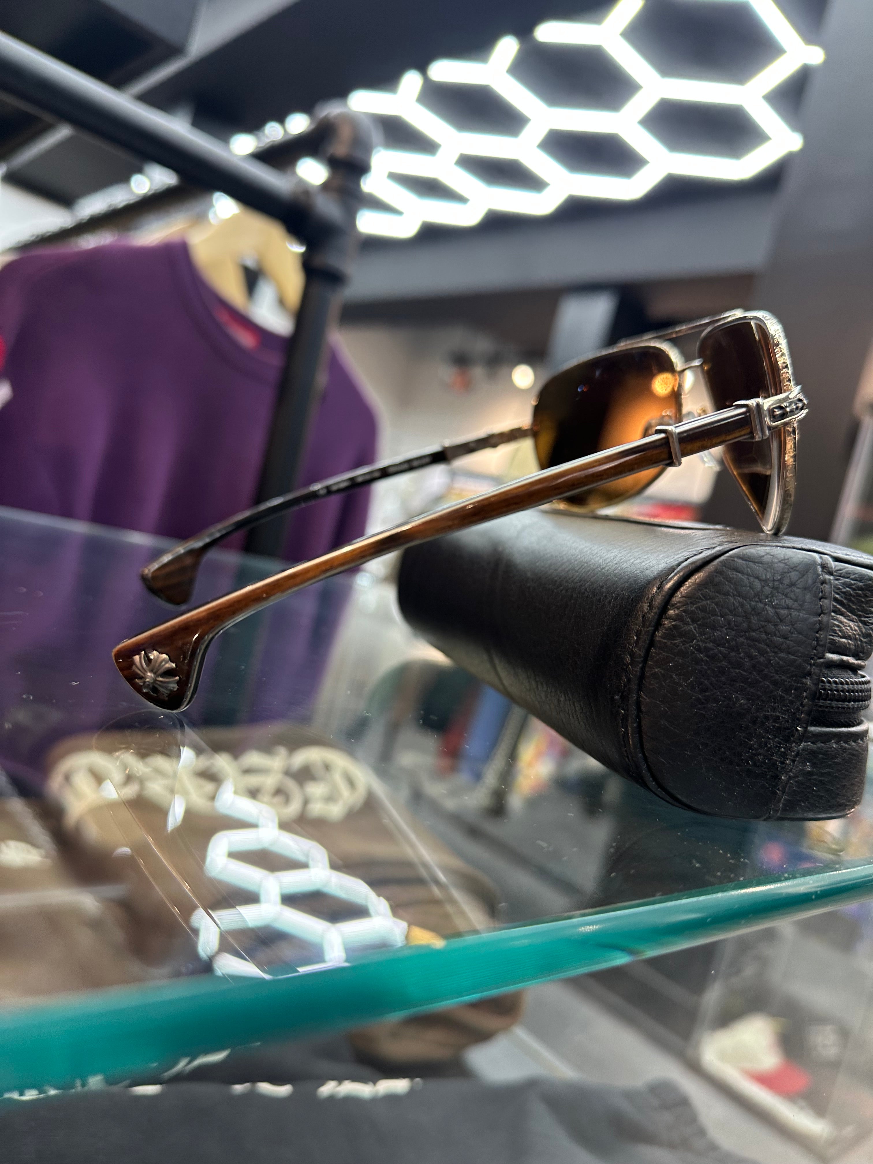 Chrome Hearts Grand Beast Aviators Wood / Gold Plated