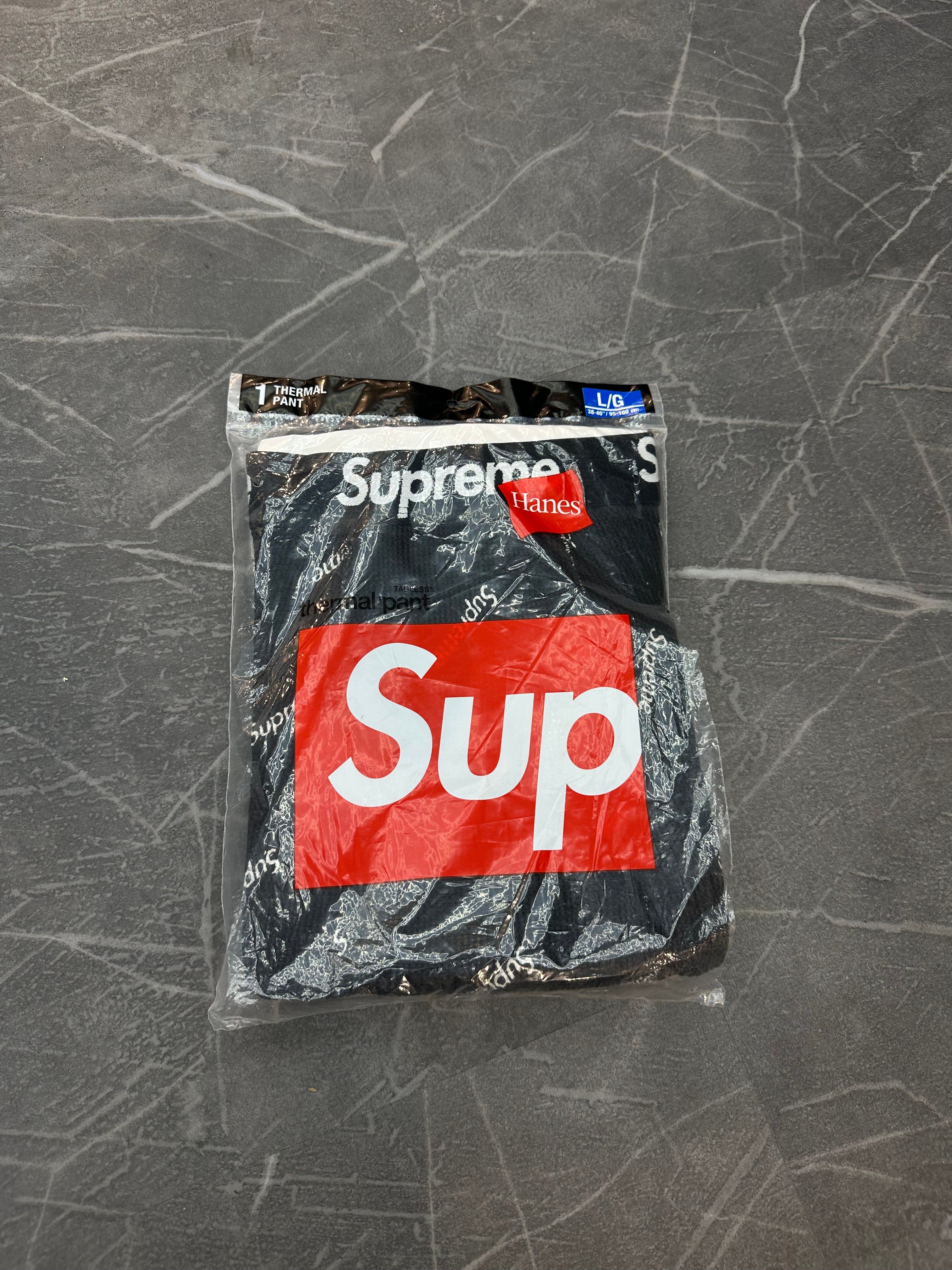 Supreme Hanes Thermal Pants black