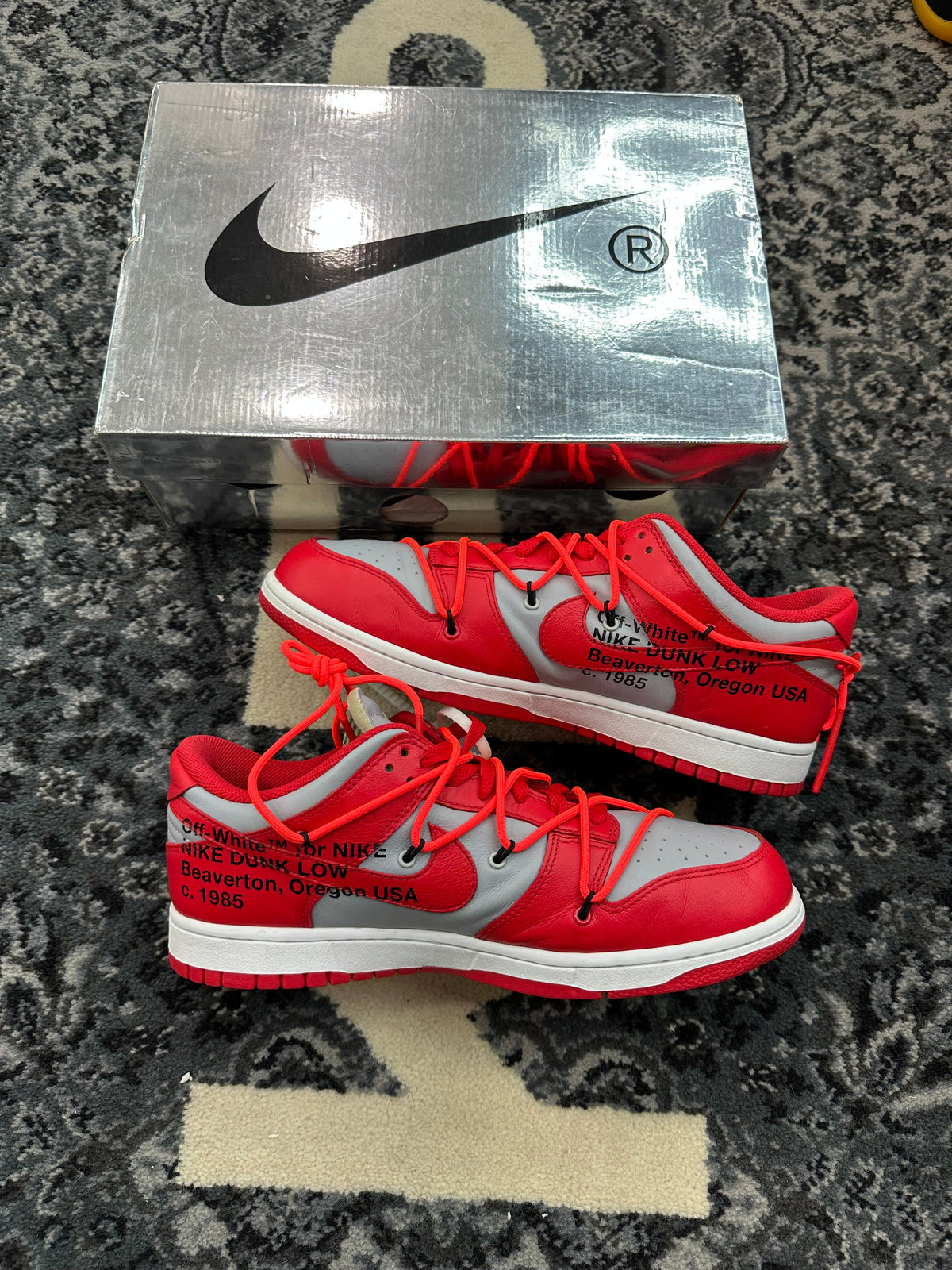 Nike Dunk Low Off White “University Red” (Size 10.5) (Lightly Worn) - Image 2