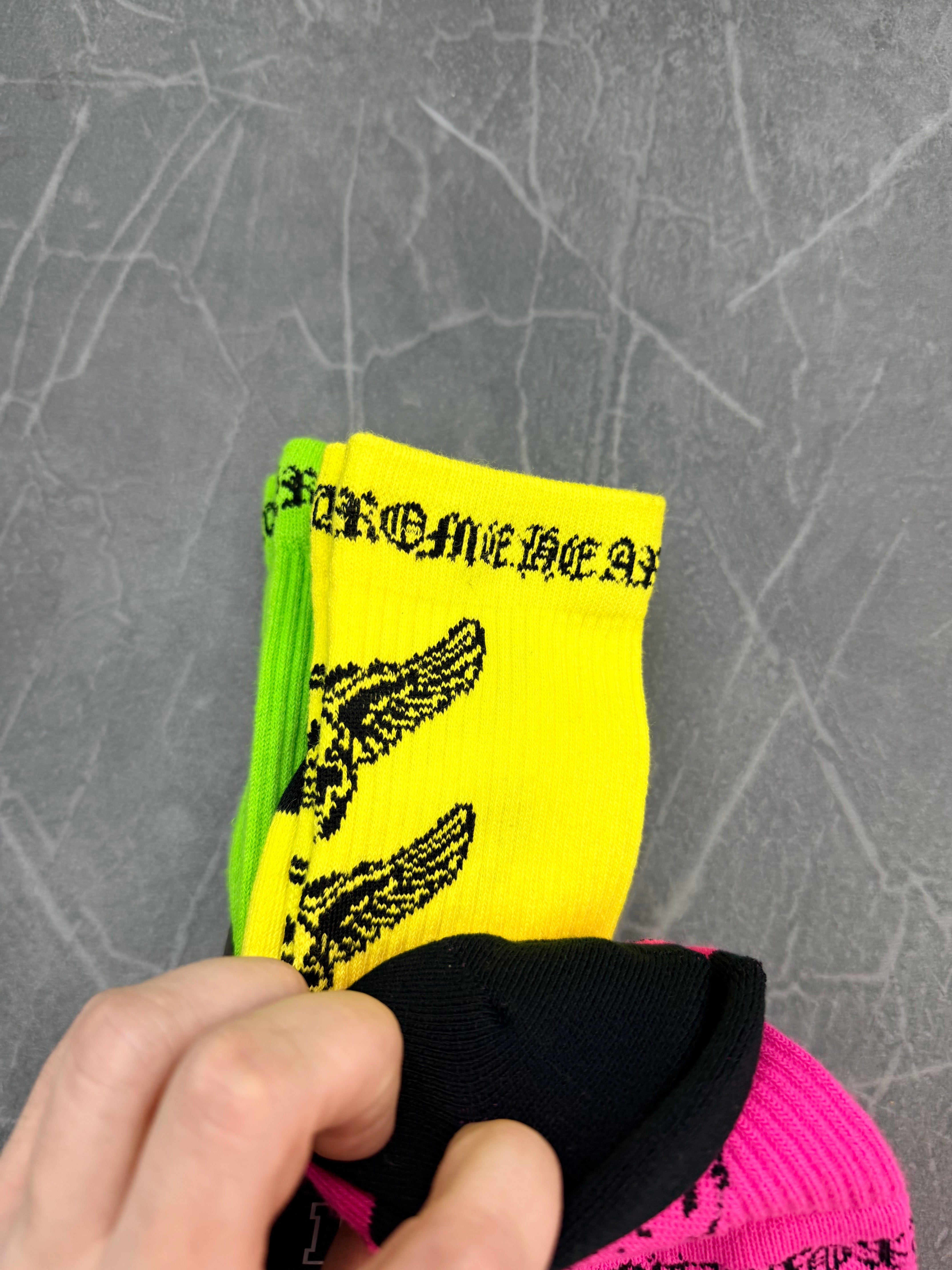 Chrome Hearts Foti Socks Neon Yellow, Neon Pink, Neon Green