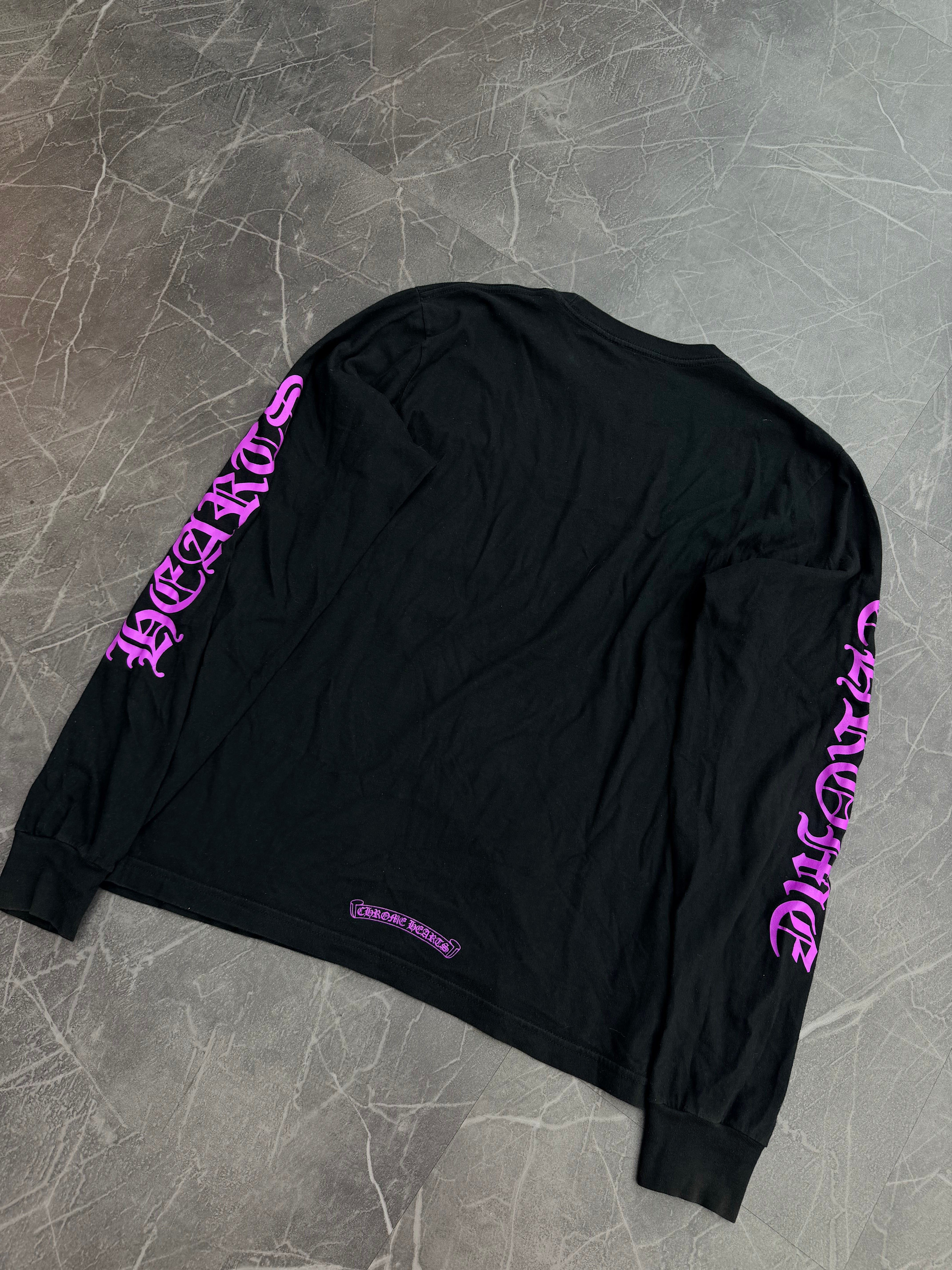 Chrome Hearts Neck Logo Scroll Long Sleeve Purple