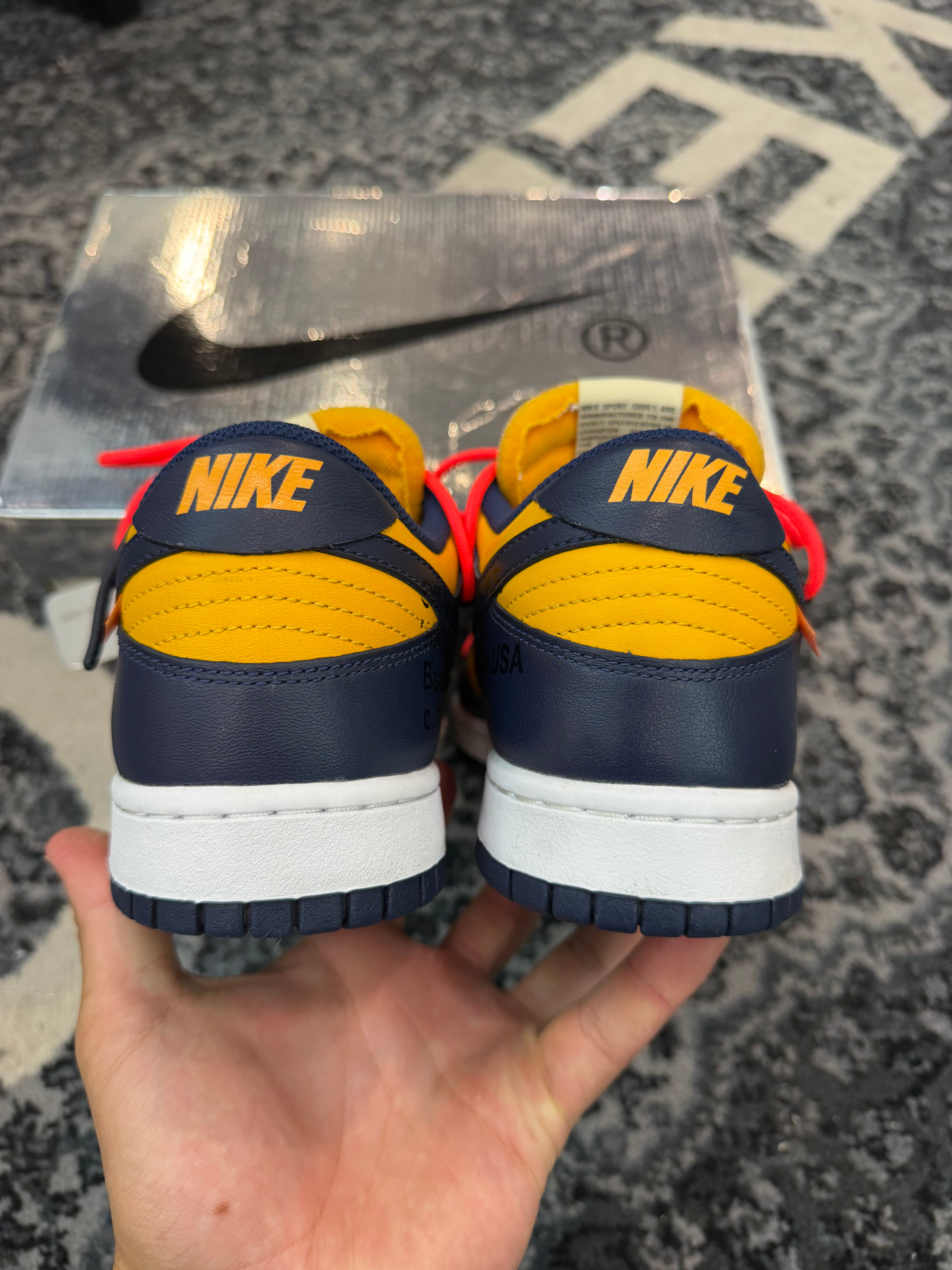 Nike Dunk Low x Off White “University Gold”