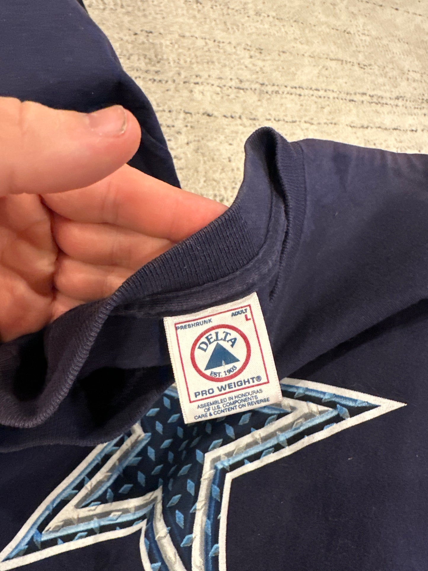 Y2K Dallas Cowboys Delta Pro Weight Rigid Graphic Tee (L)