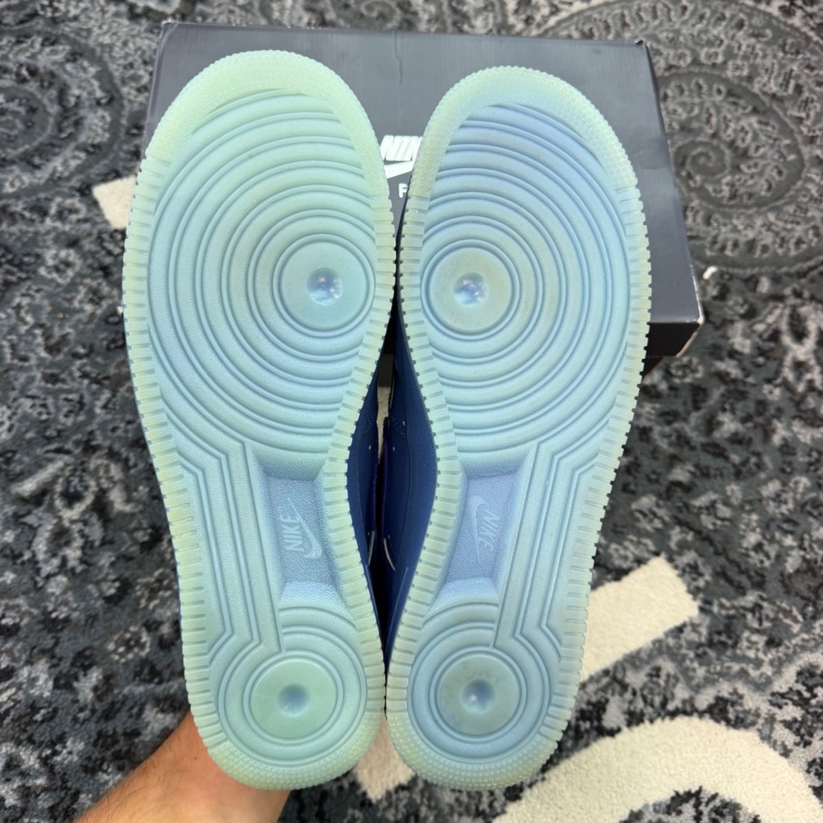 Nike Air Force 1 Low Patent Leather Mystic Navy Grape Ice (Size 13) (Lightly Worn)