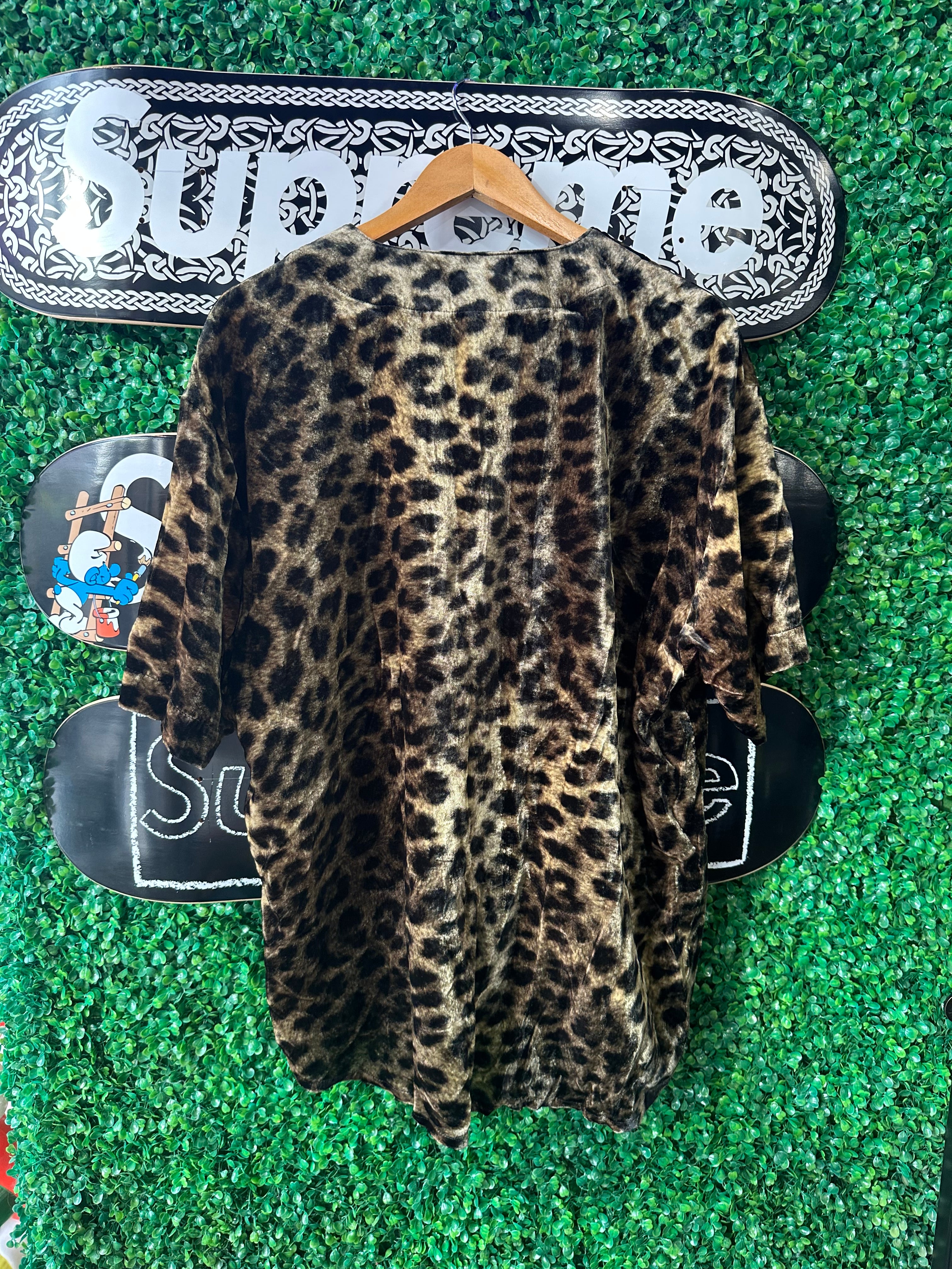 Supreme Velvet Baseball Jersey “Leopard”