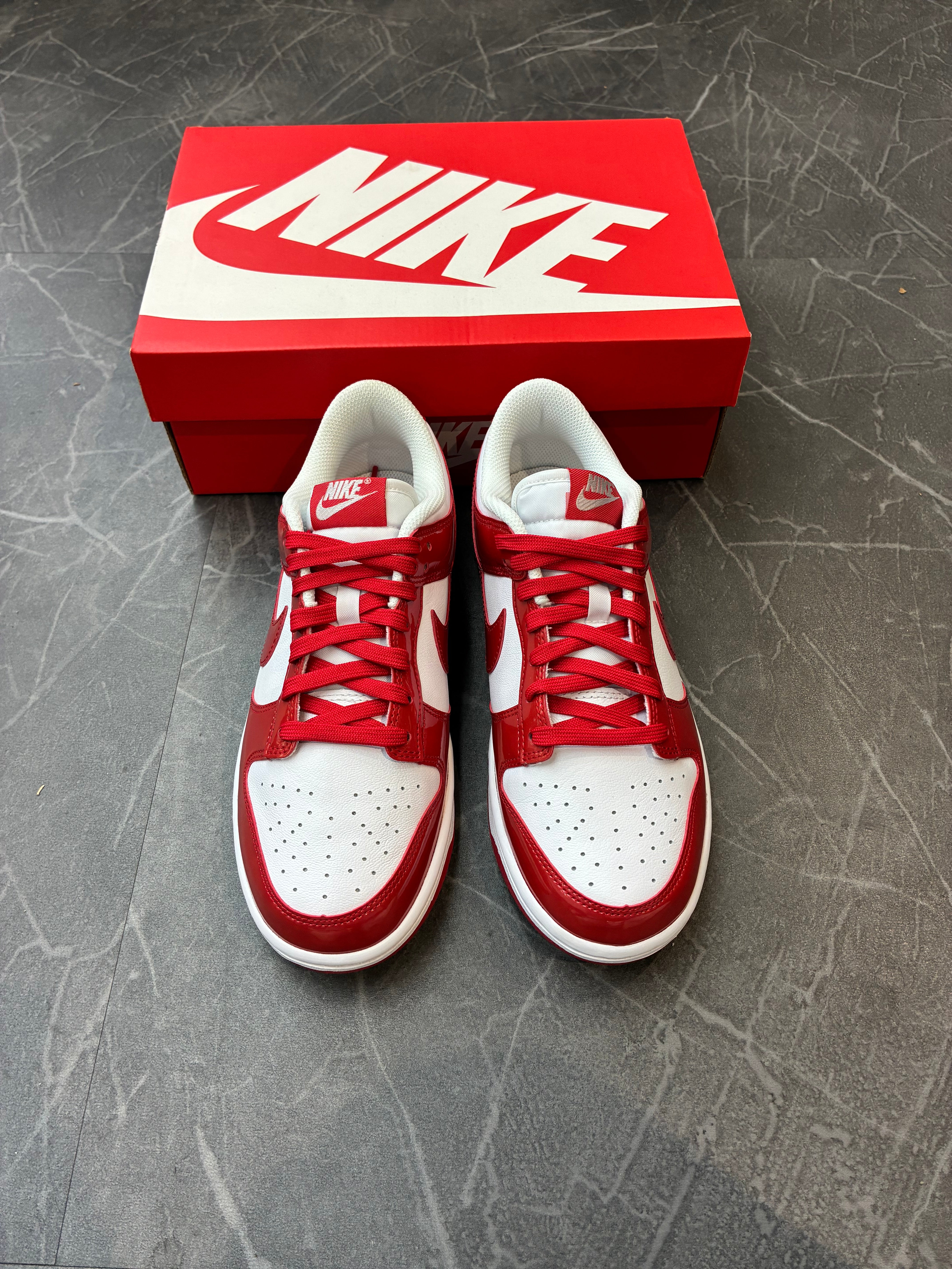 Nike Dunk Low SB “Patent White University Red”