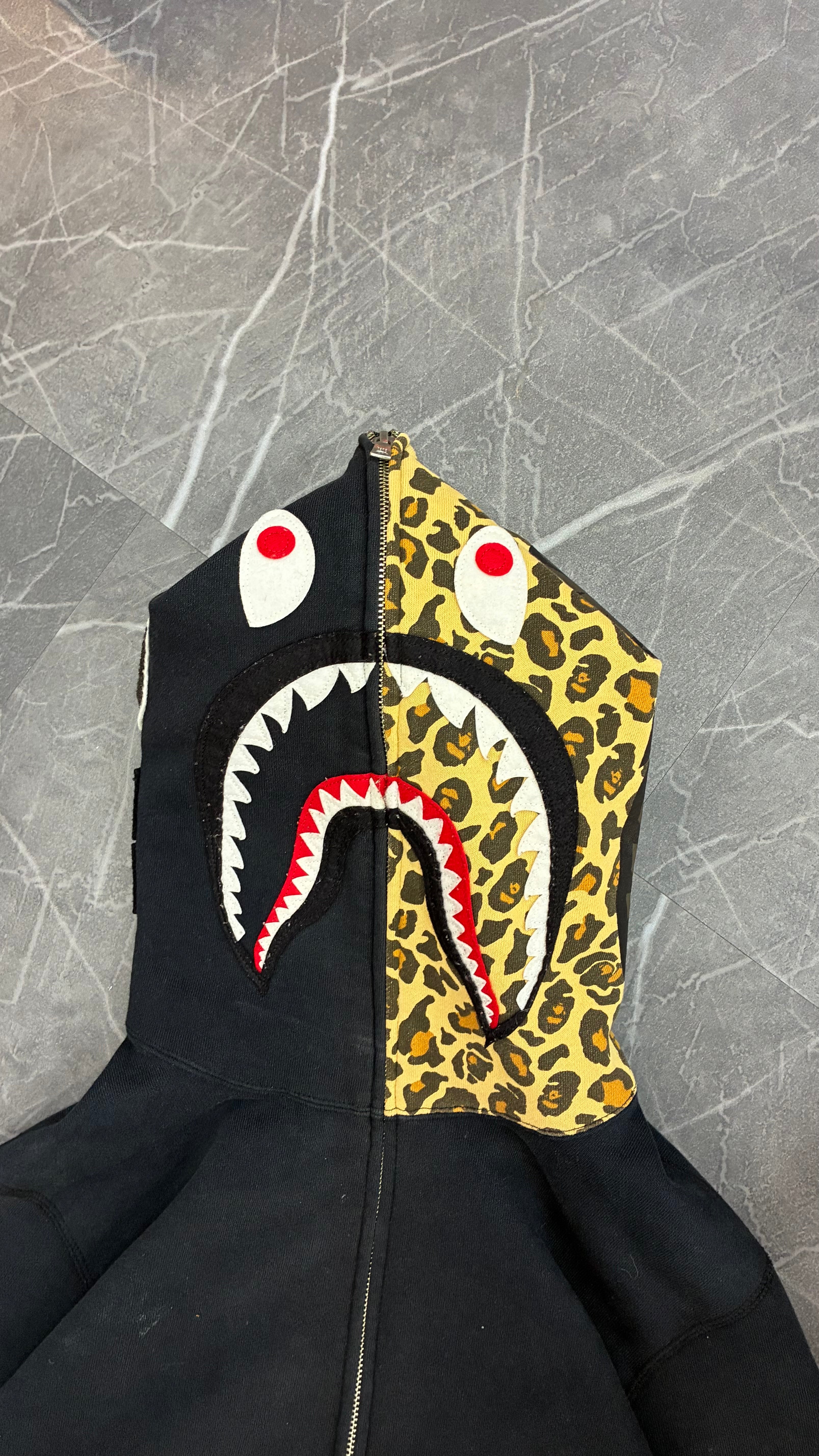 Bape Leopard Camo Shark Full Zip Hoodie