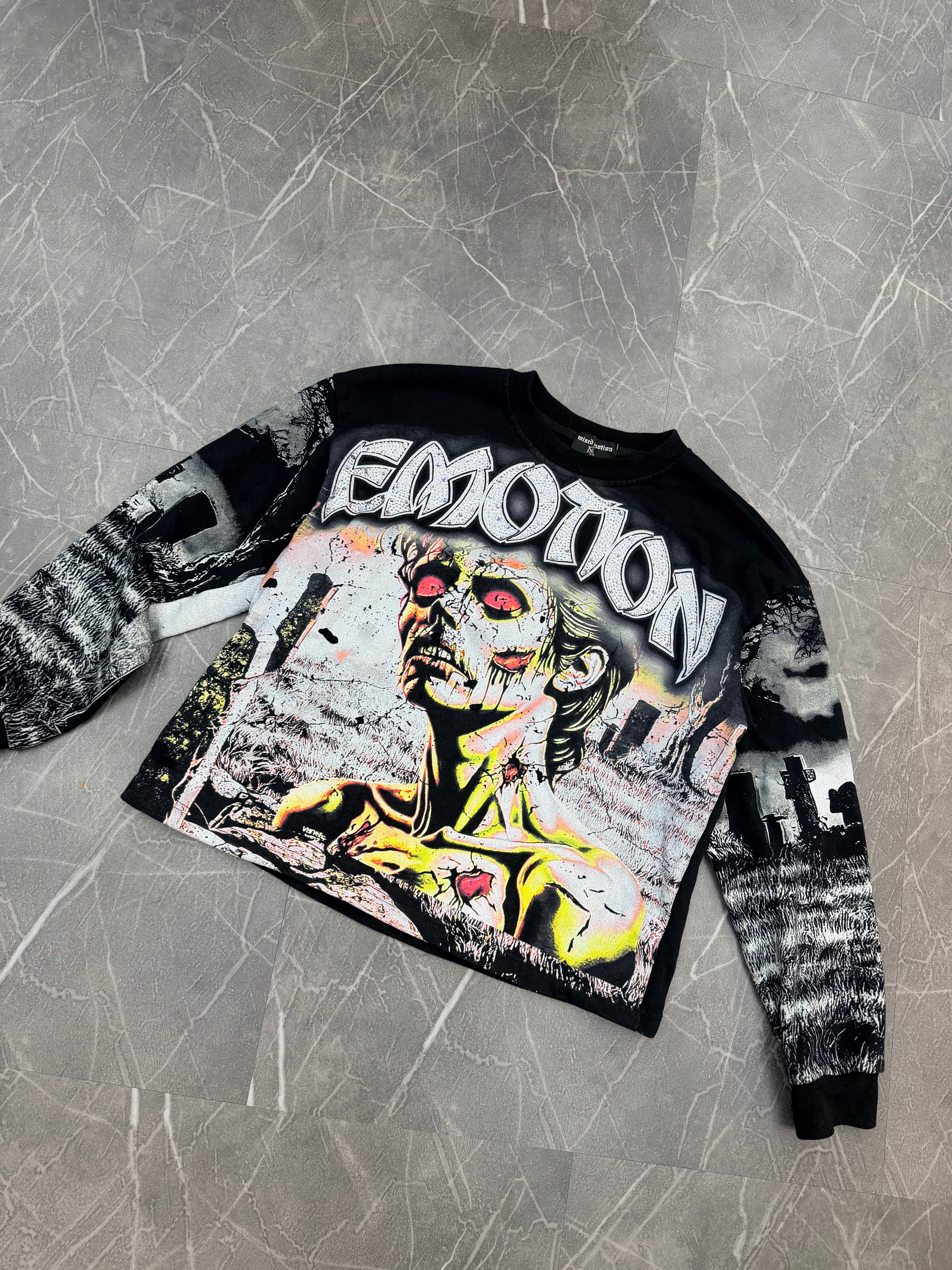 Mixed Emotions Zombie Rhinestone Long Sleeve