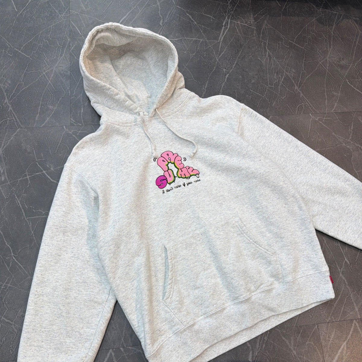 Supreme Don't Care Hooded Sweatshirt Heather Multi - Image 1