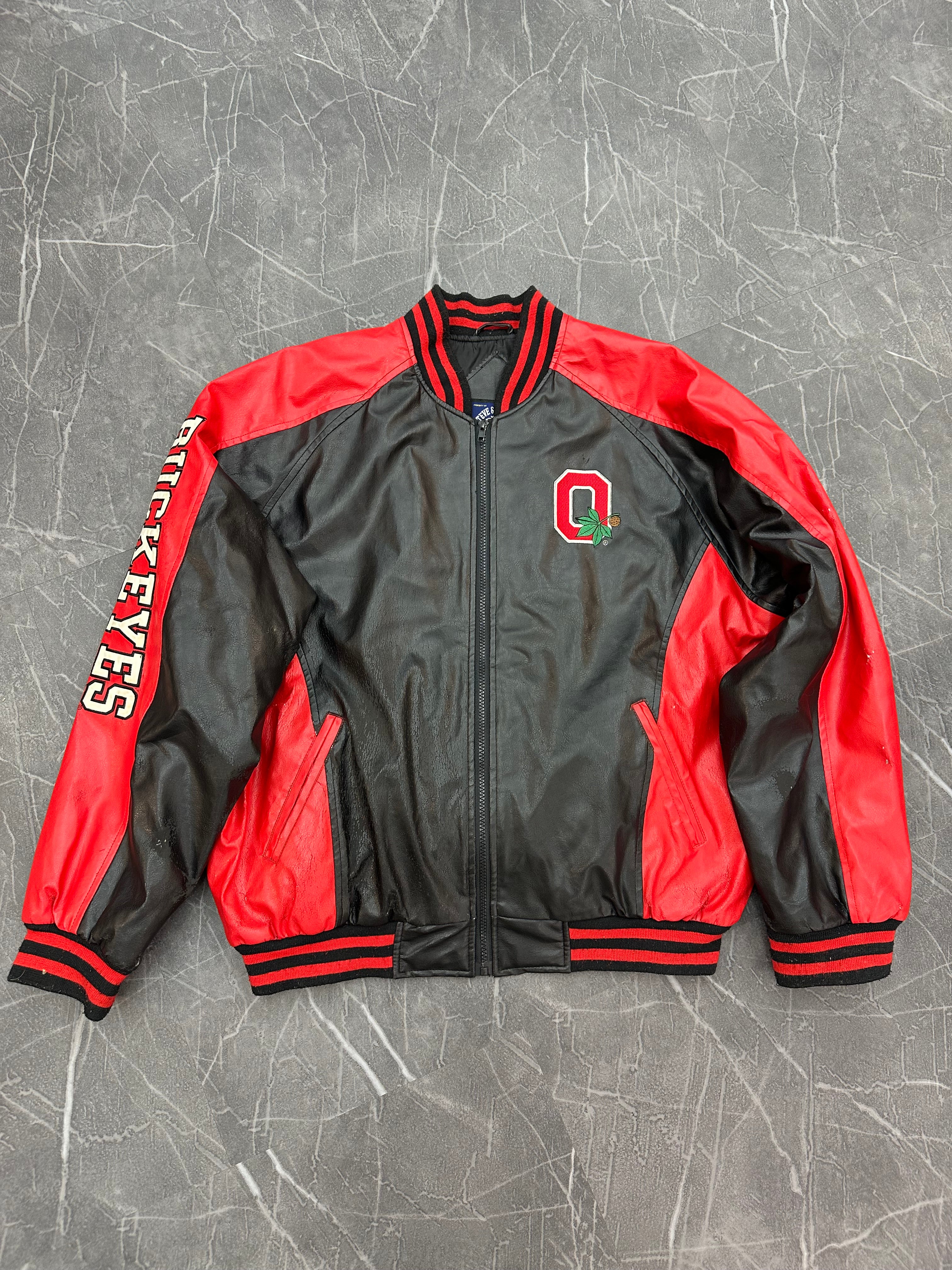 Vintage Ohio State Leather Bomber Jacket (L)