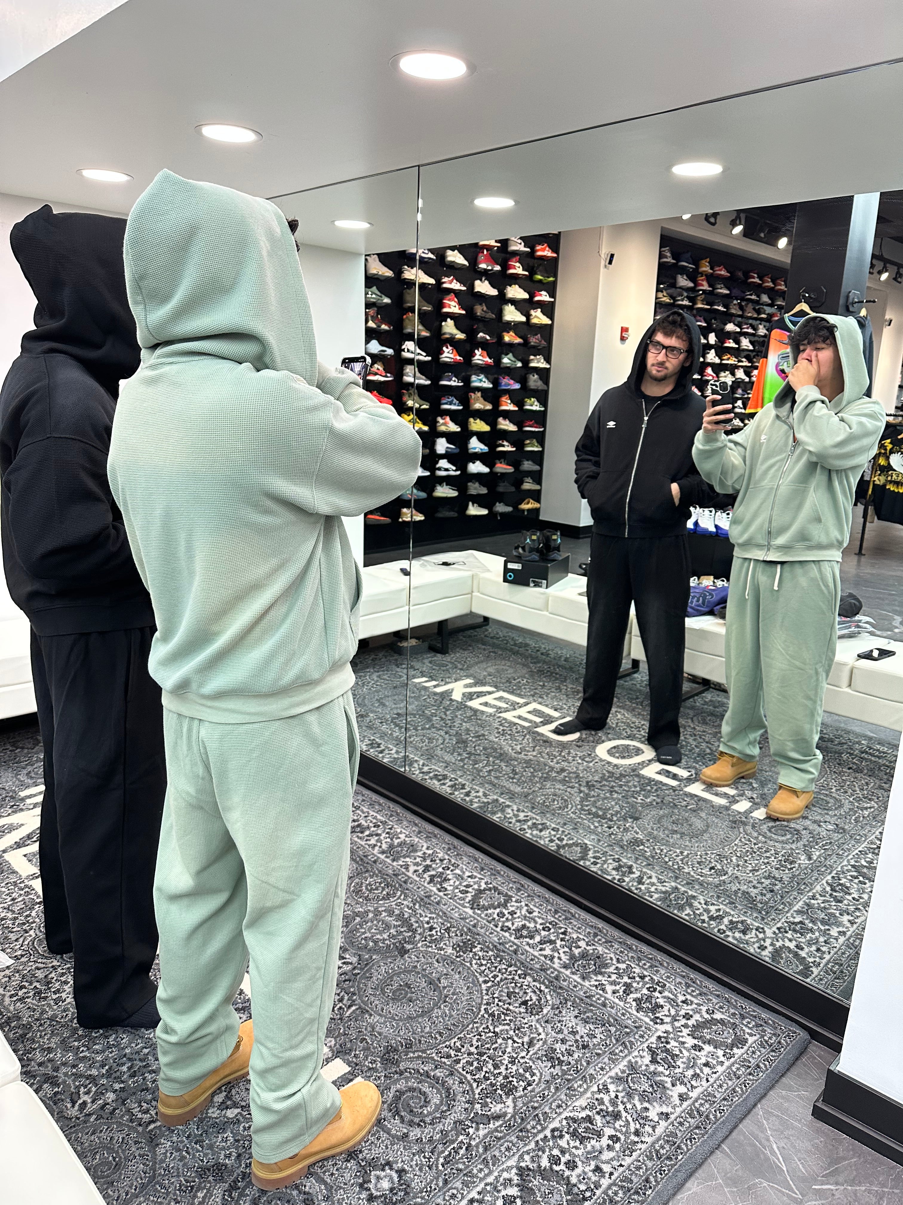 Unlikely Streetwear Black Faded Thermal Set