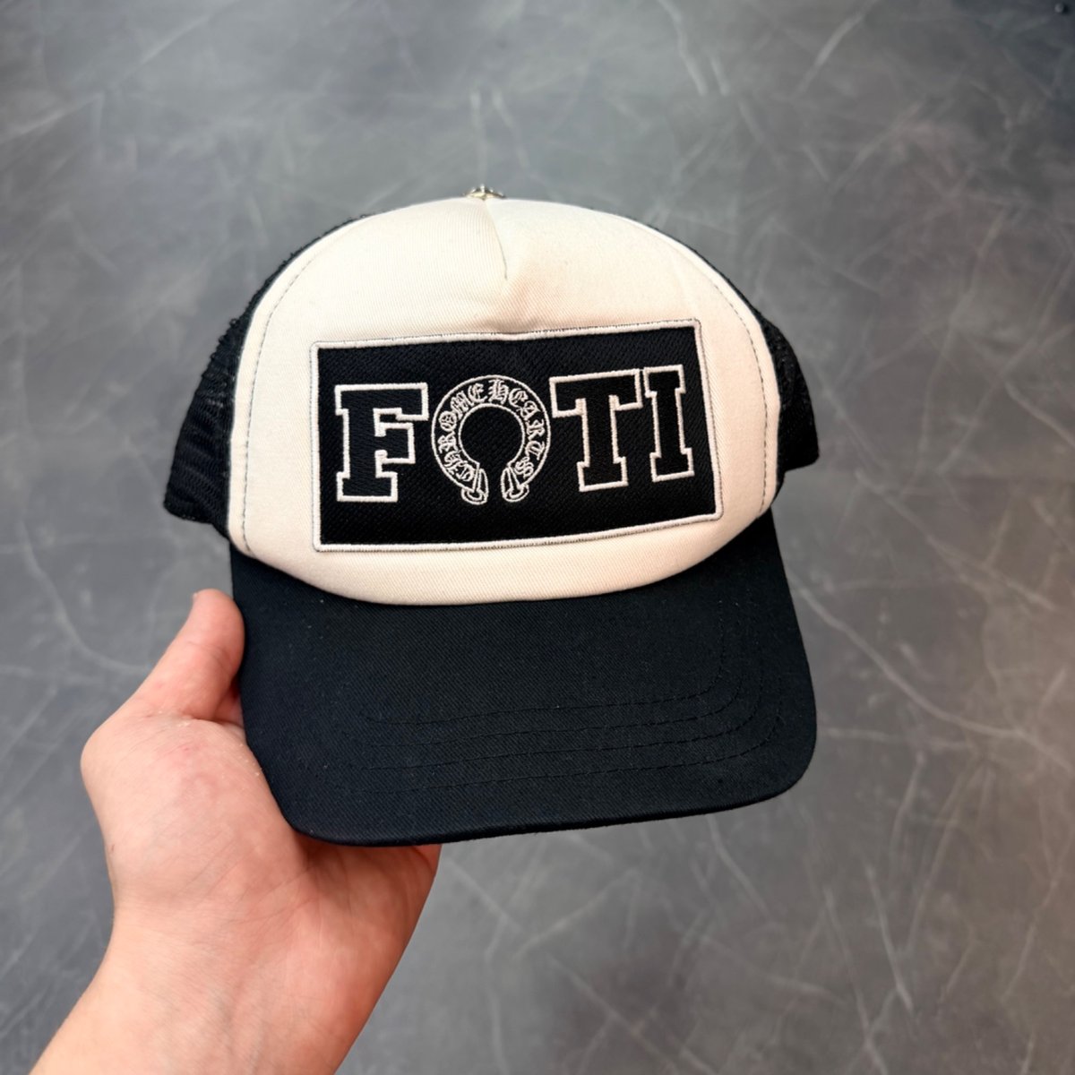 Chrome Hearts FOTI Horseshoe Trucker Hat White/Black (Size OS) (Lightly Worn)