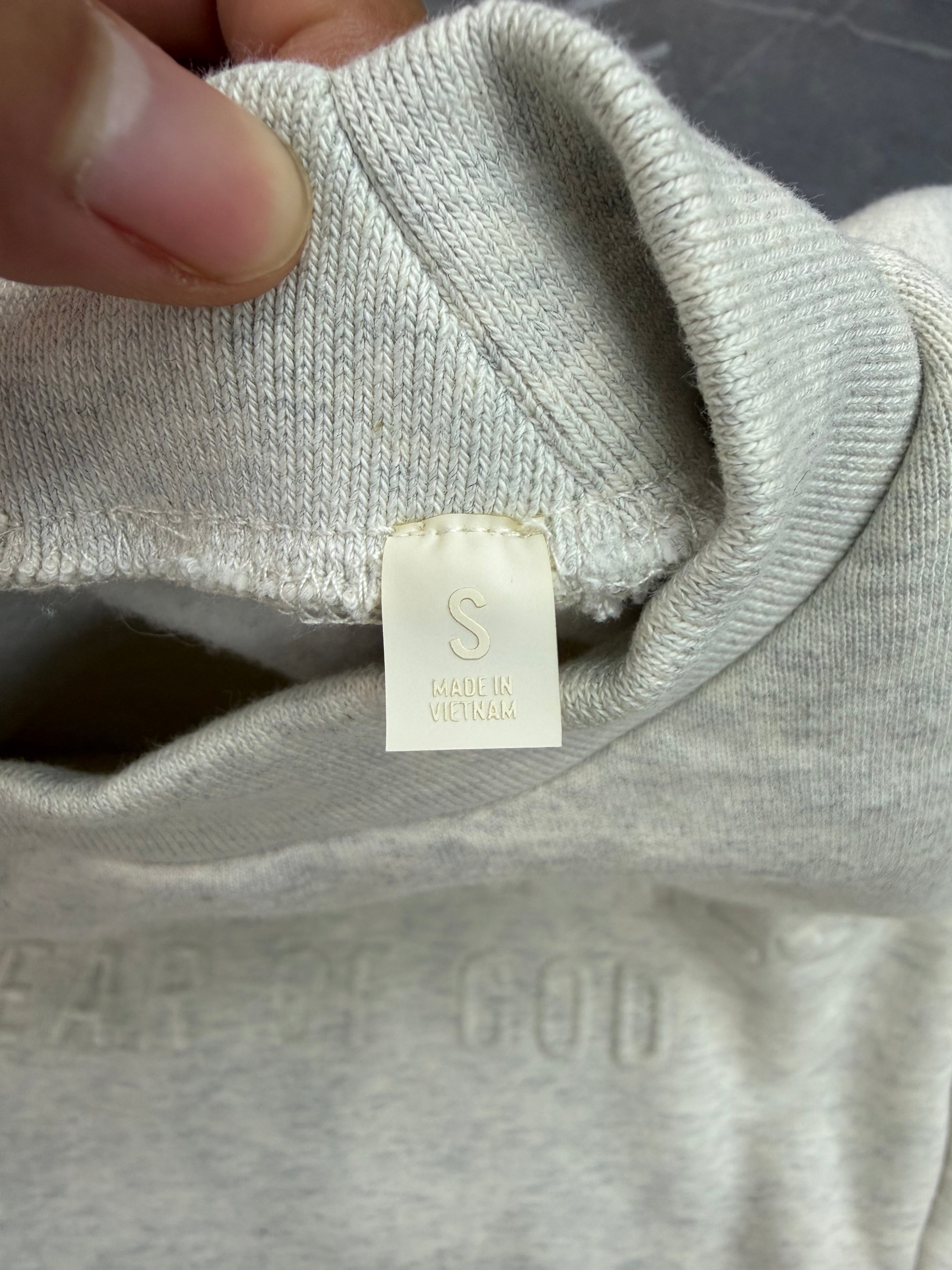 Essentials Embossed Crewneck “Light Oatmeal”