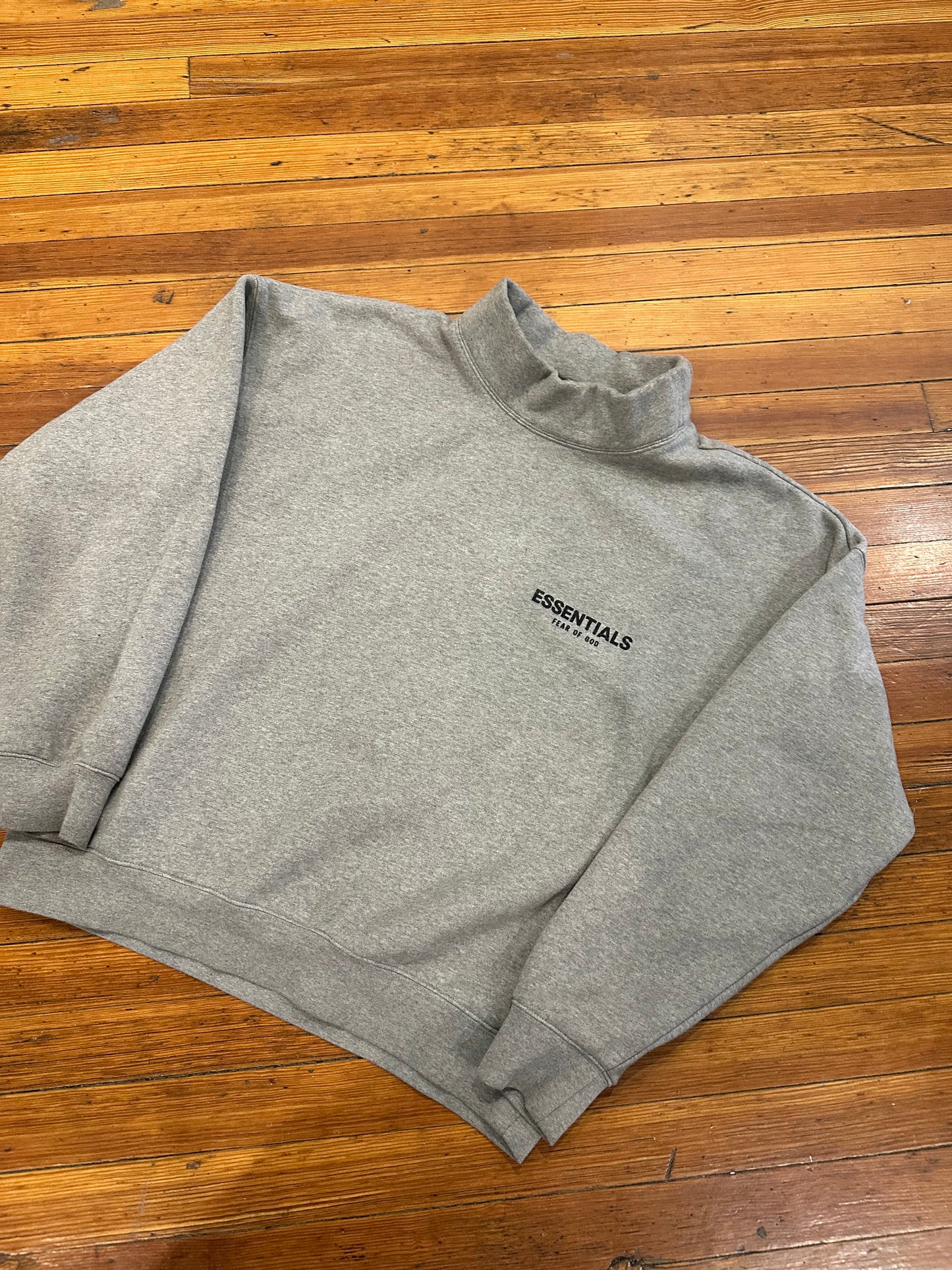 Essentials Mock Neck Crewneck “Dark Heather”