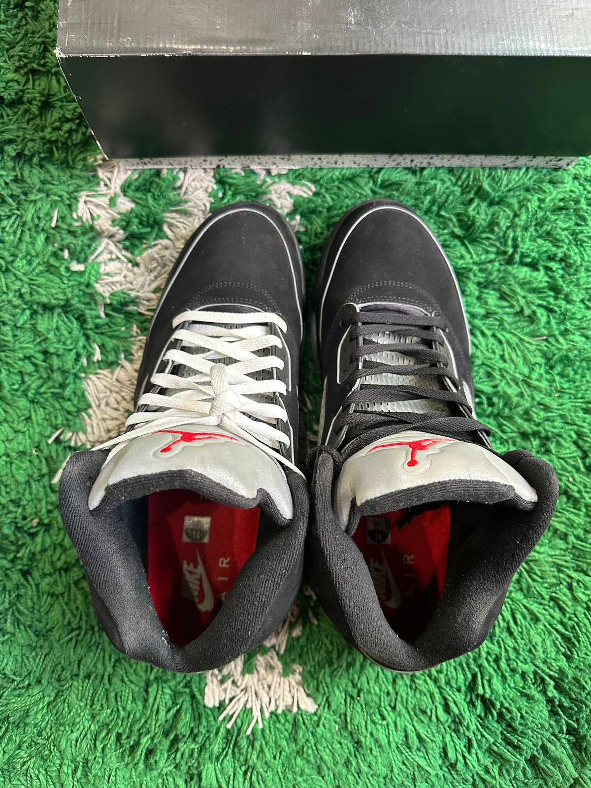 Jordan 5 “Black Metallic Reimagined” (Size 14) (Lightly Worn) - Image 3