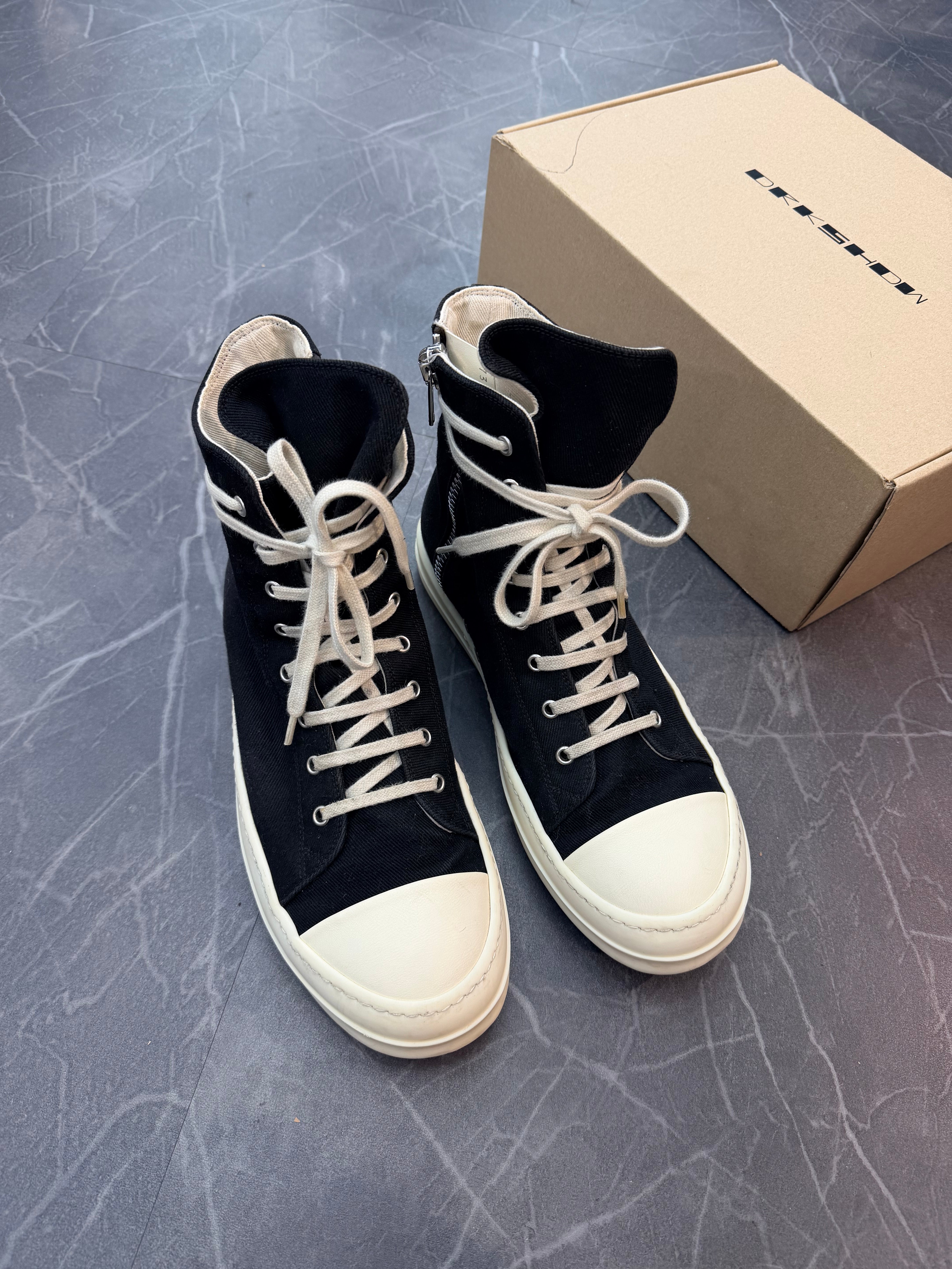 Rick Owens DRKSHDW Black Milk High Top (43)