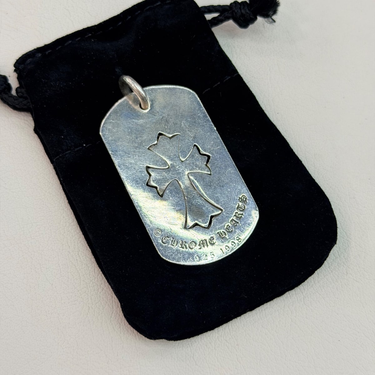 Chrome Hearts Tiny Cross Dog Tag Pendant - Image 2