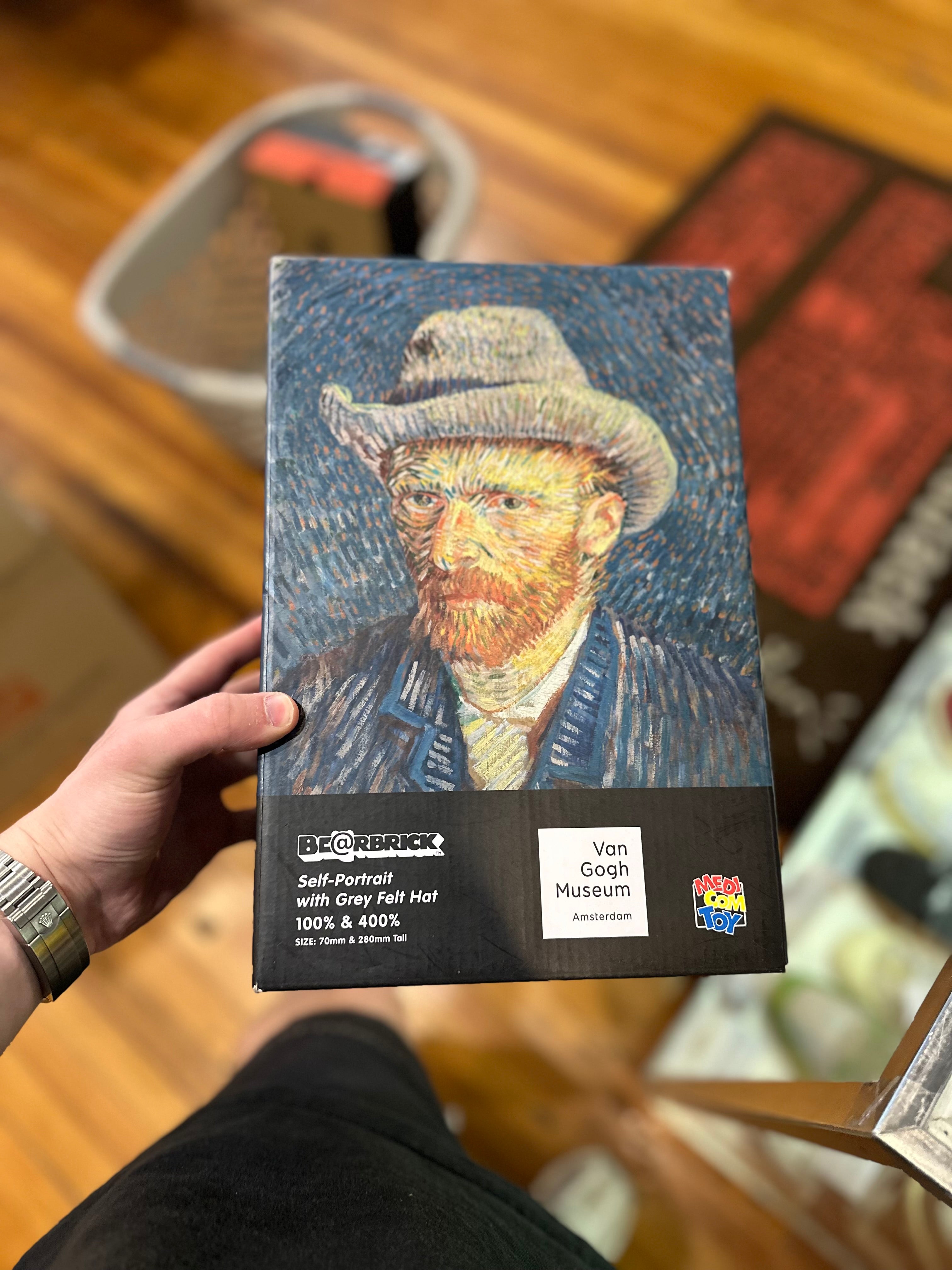 BearBrick 400% & 100% “Van Gogh Self Portrait Grey Hat”