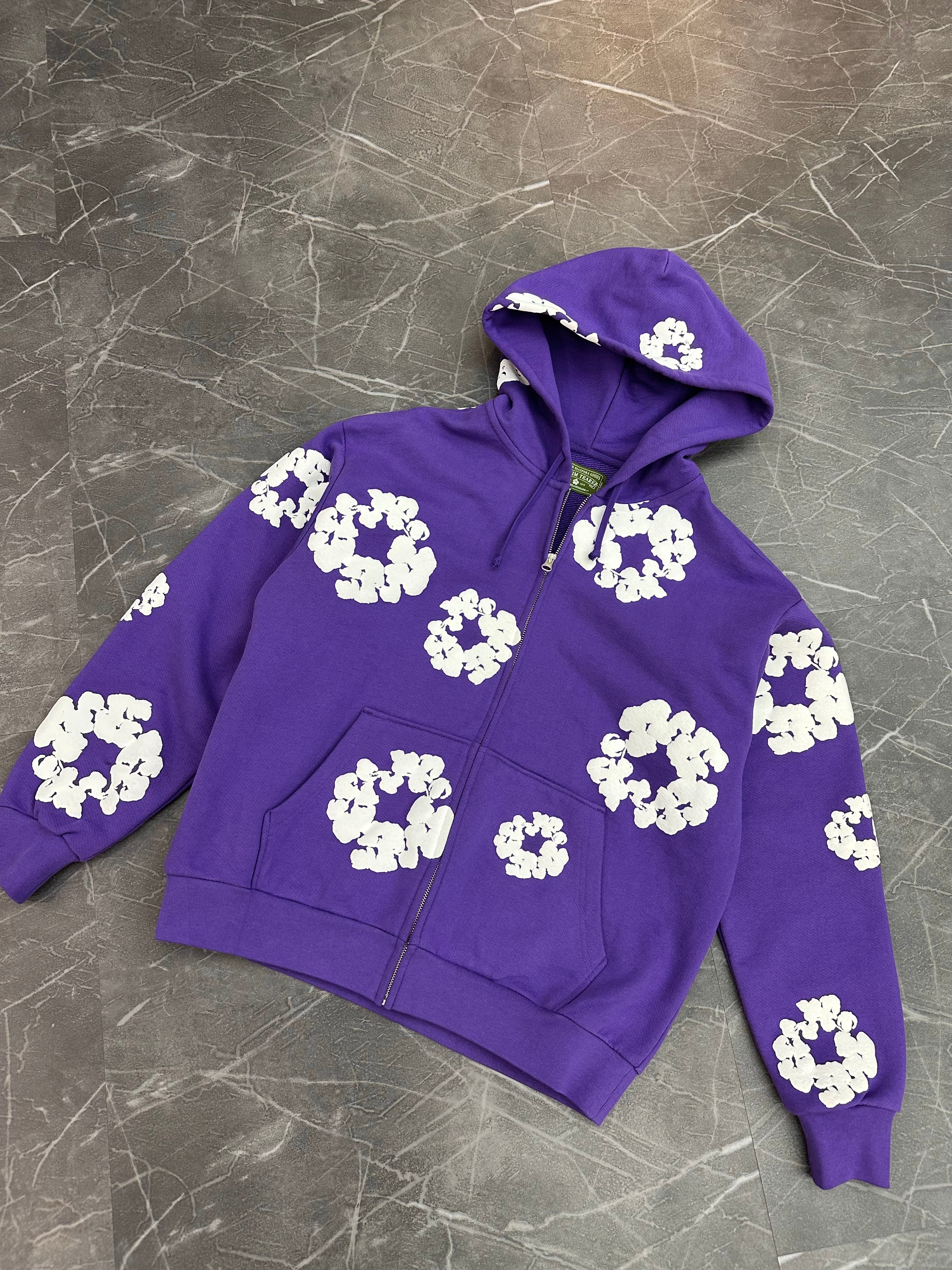 Denim Tears Cotton Wreath Zip Up “Purple”