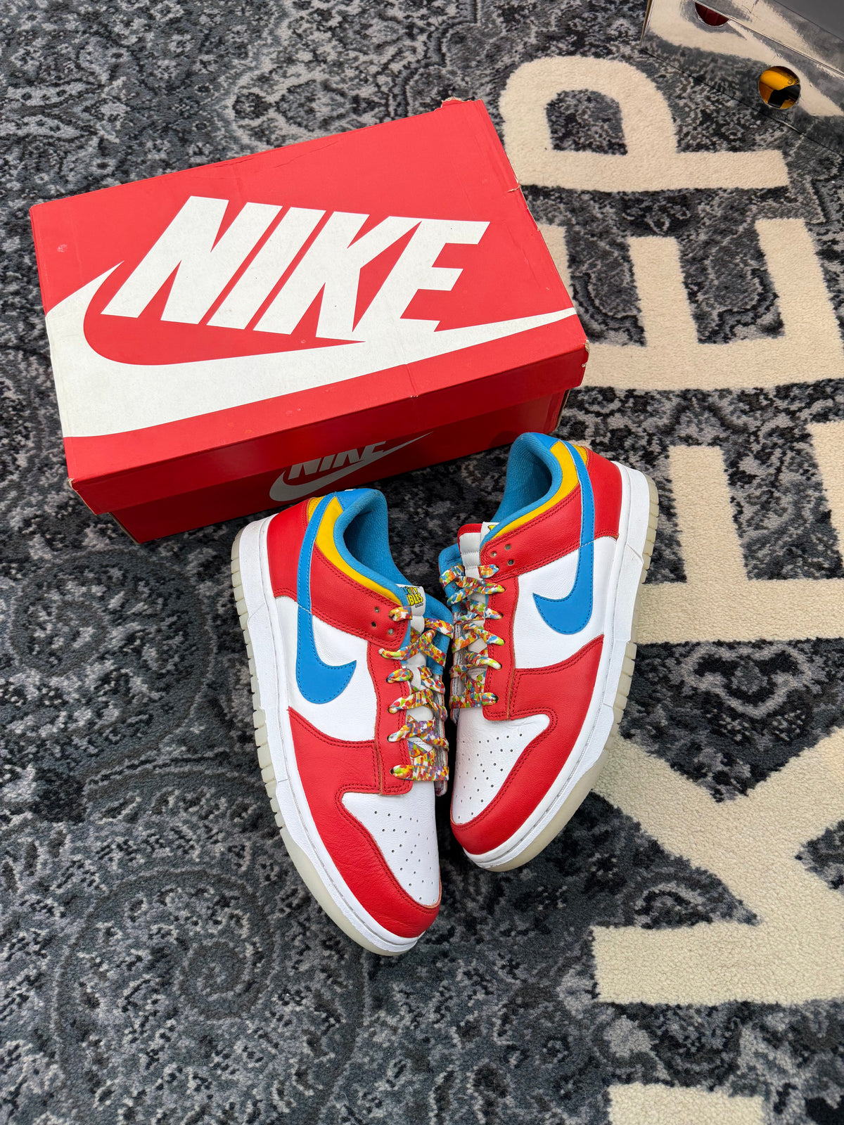 Nike Dunk Low x LeBron James “Fruity Pebbles” (Size 9.5) (Lightly Worn) - Image 1