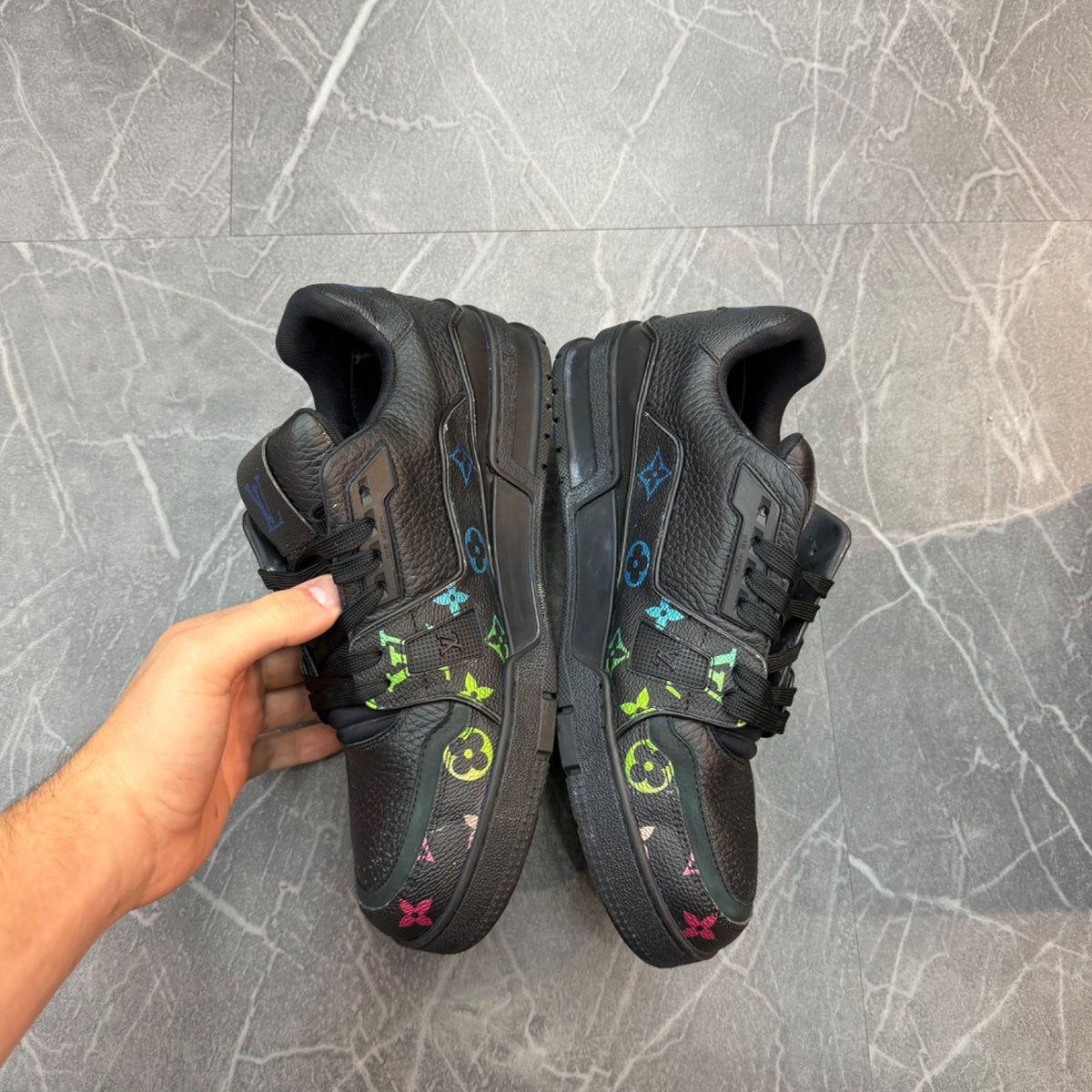 Louis Vuitton Lv Trainer Monogramm Black Multi - tag