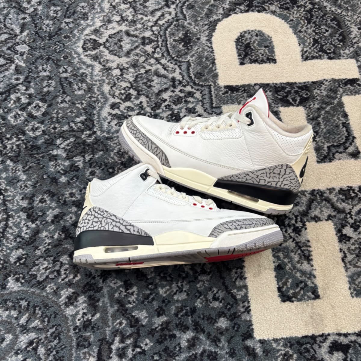 Jordan 3 Retro White Cement Reimagined (Size 9) (Moderately Worn)