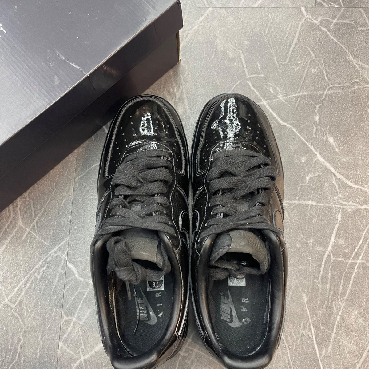 Nike Air Force 1 Low '07 Premium Black Patent (Size 9.5) (Lightly Worn)