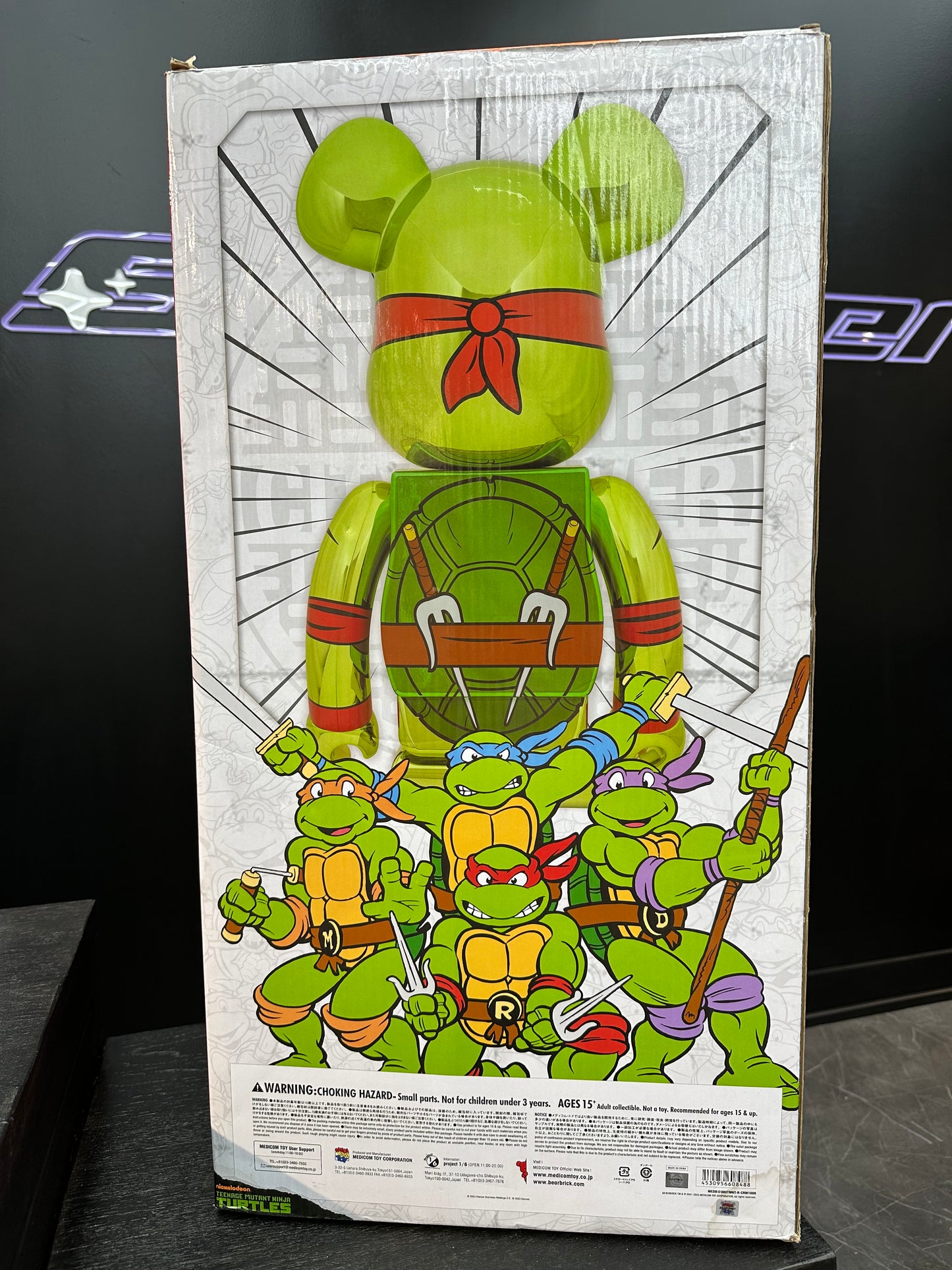 Bearbrick 1000% “Teenage Mutant Ninja Turtles Raphael Chrome”