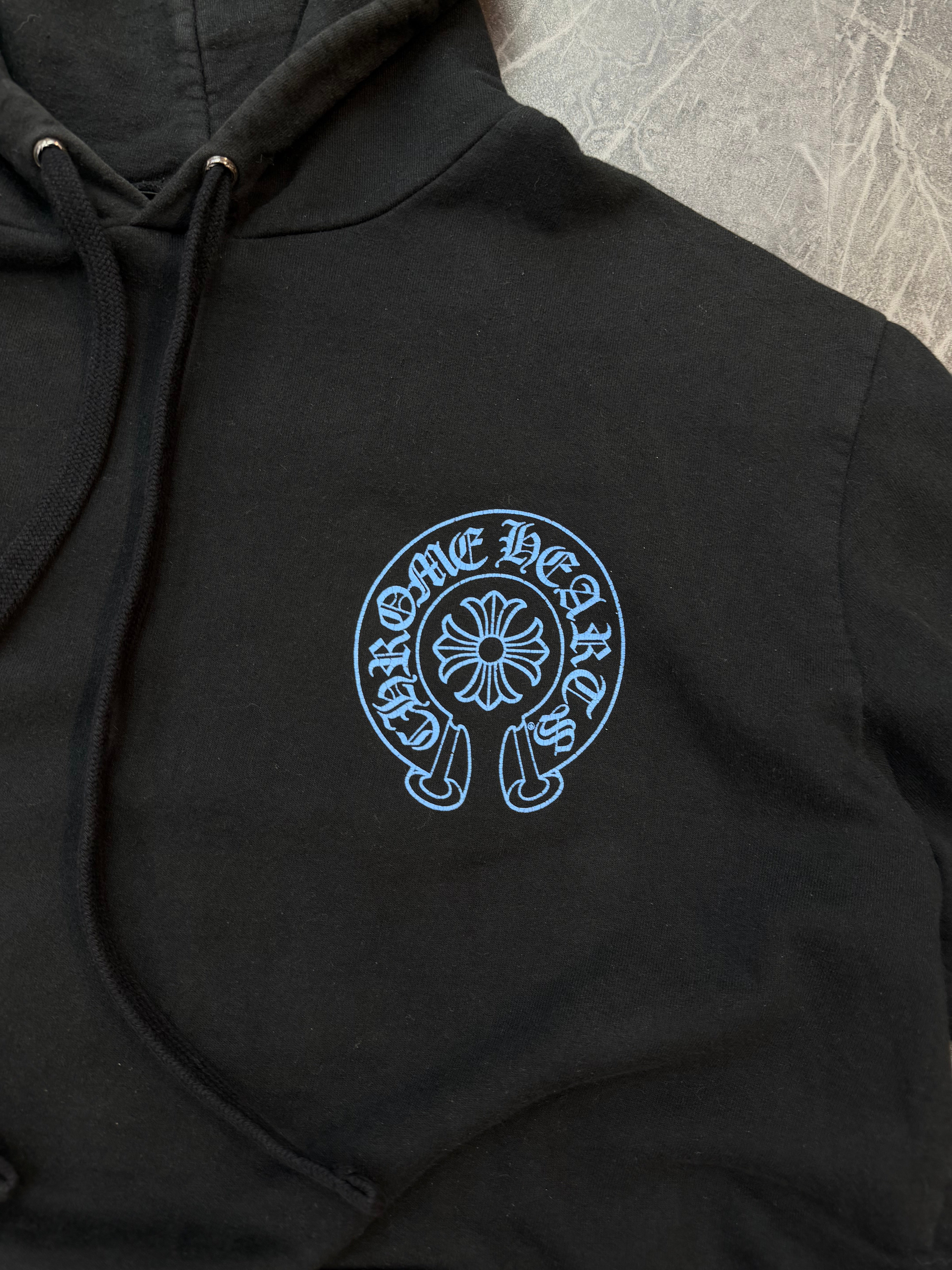 Chrome Hearts Online Exclusive Blue Horseshoe Hoodie