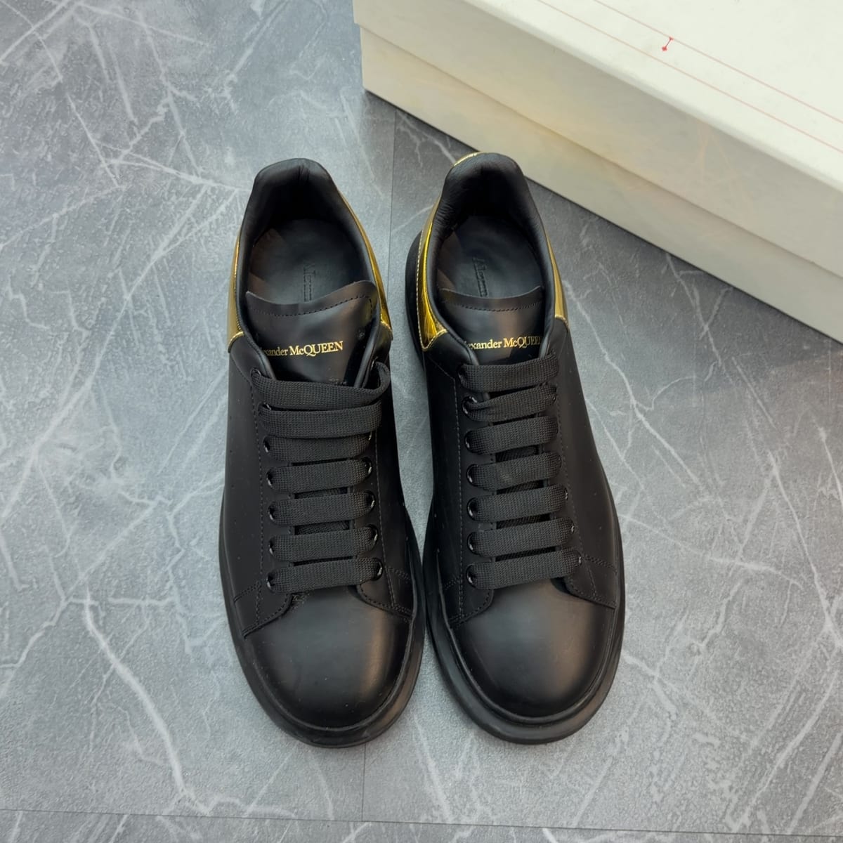 Alexander McQueen Oversized Black Gold Metallic (Size 43.5)