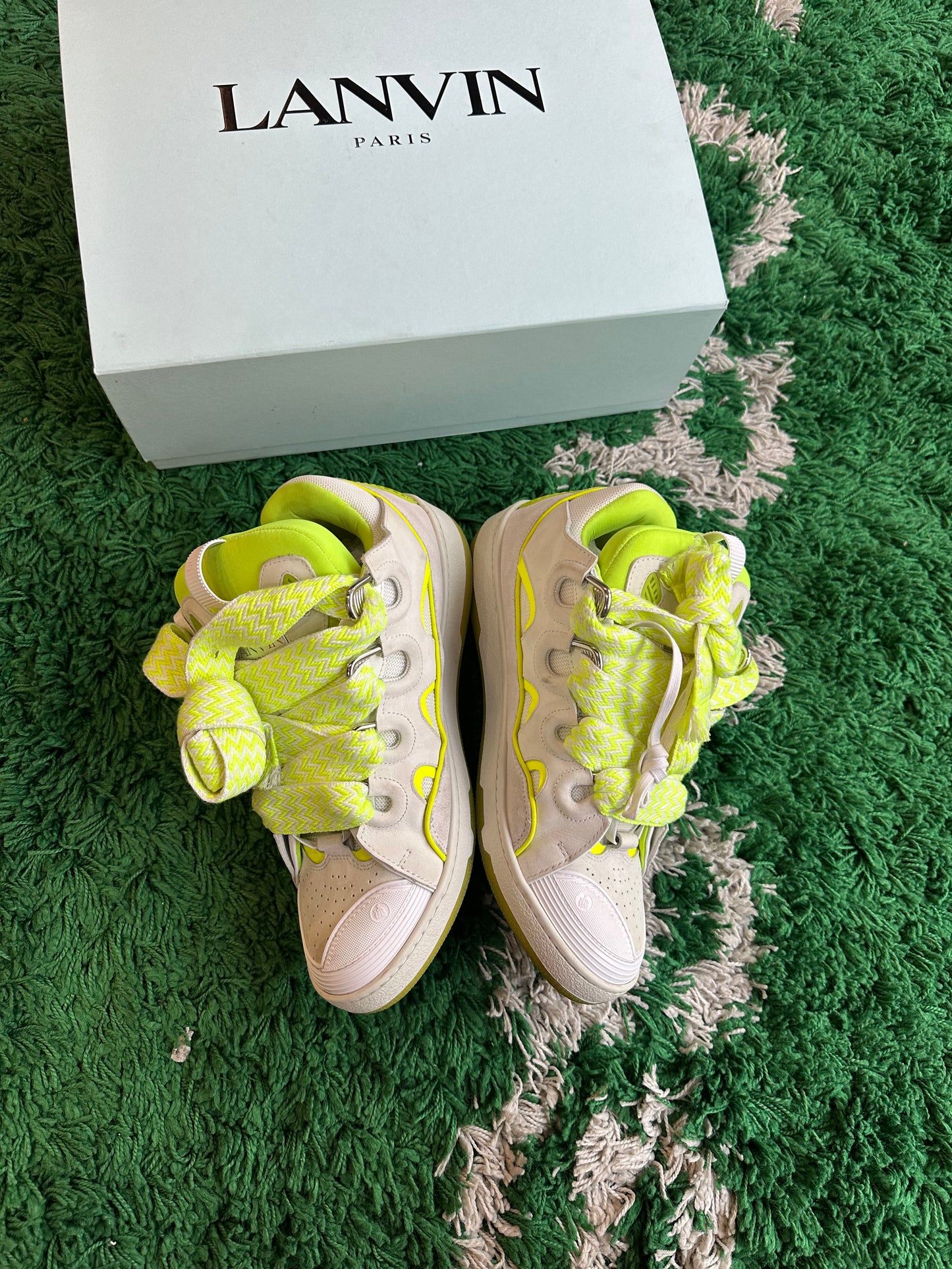 Lanvin Curb Sneakers “White Fluo Yellow”