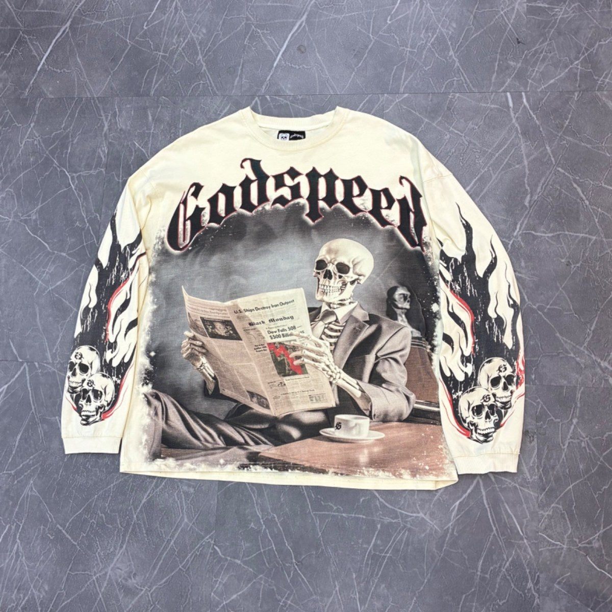 Godspeed Black Monday L/S Tee Bone - Image 1
