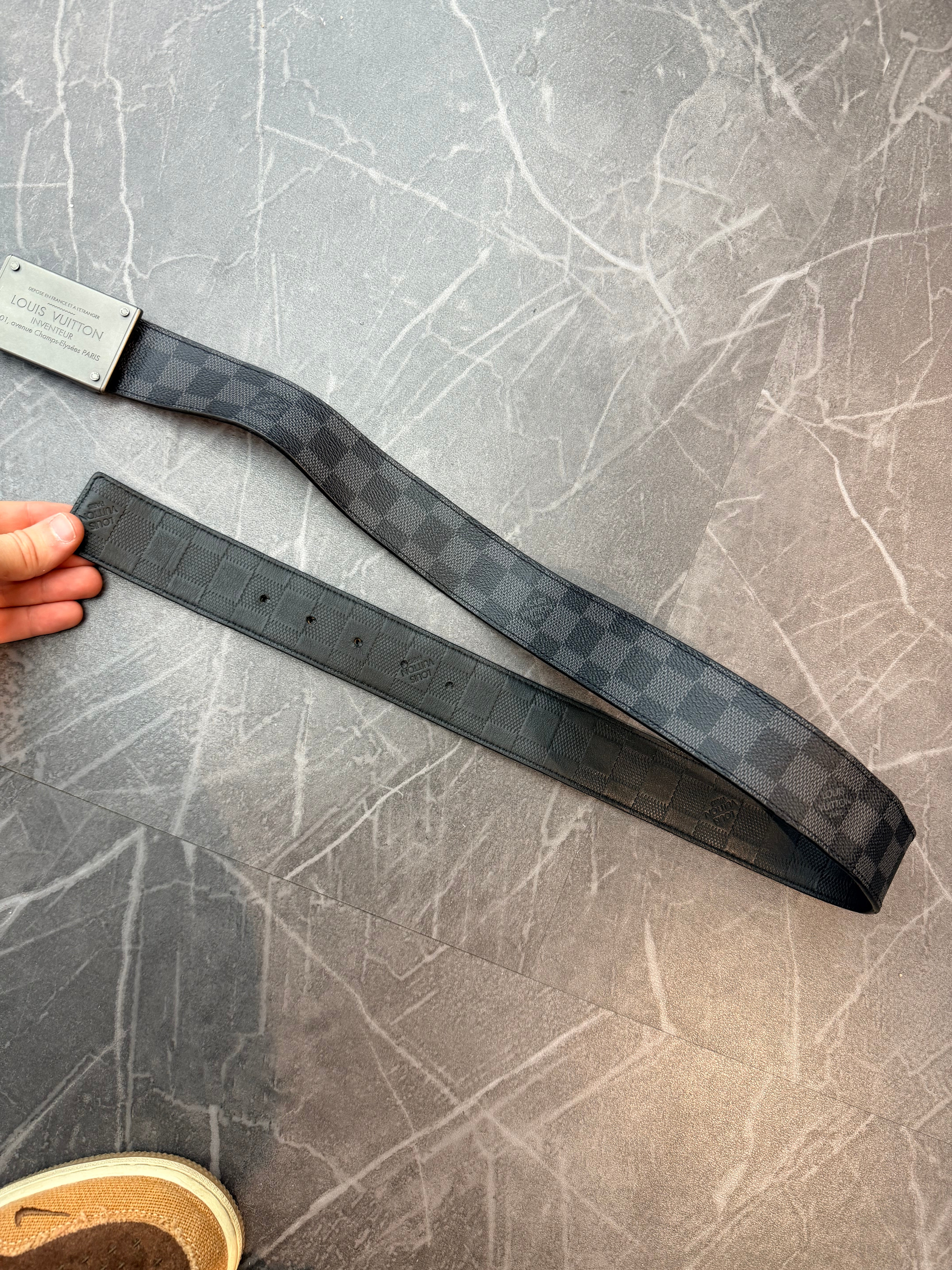 Louis Vuitton Reversible Damier Graphite Belt