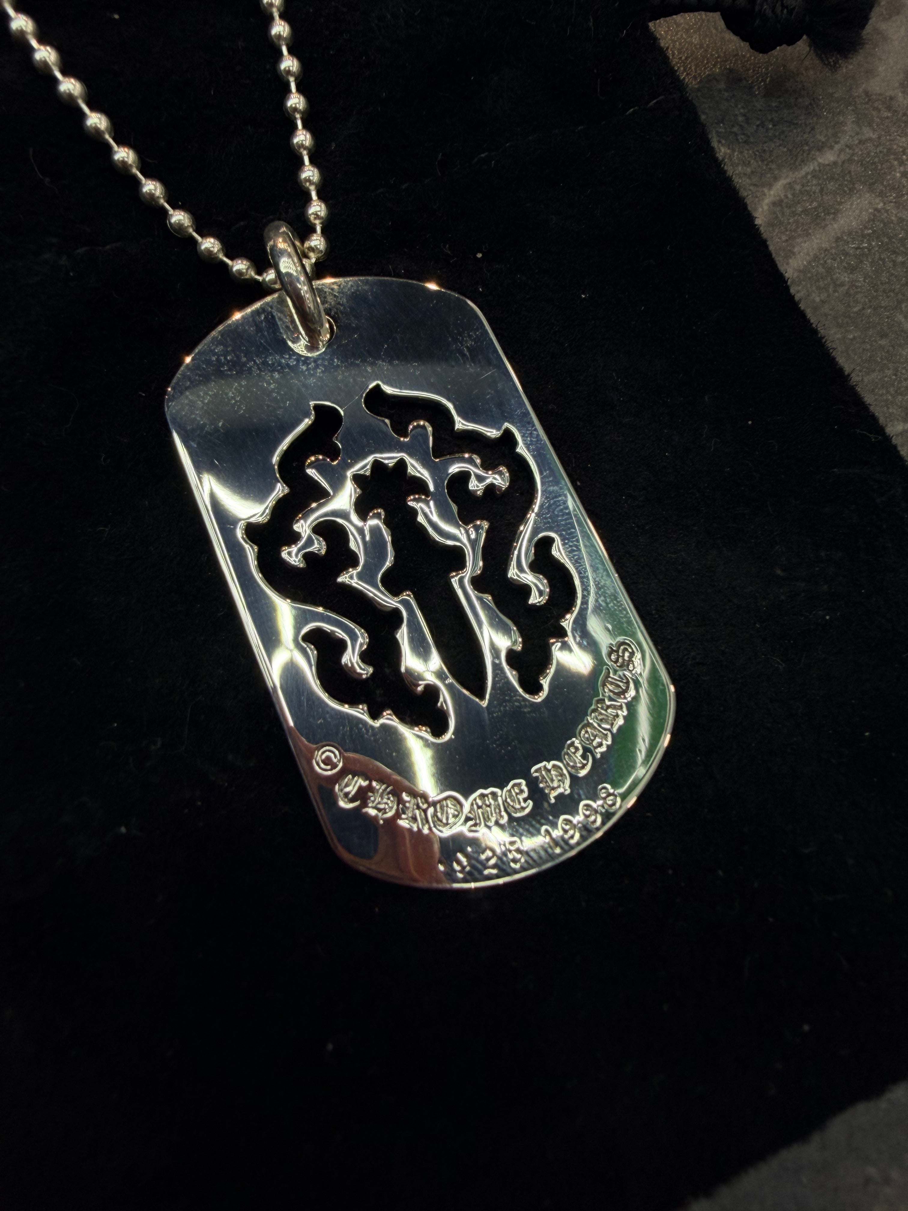 Chrome Hearts Dagger Dog Tag + Ball Chain 30"