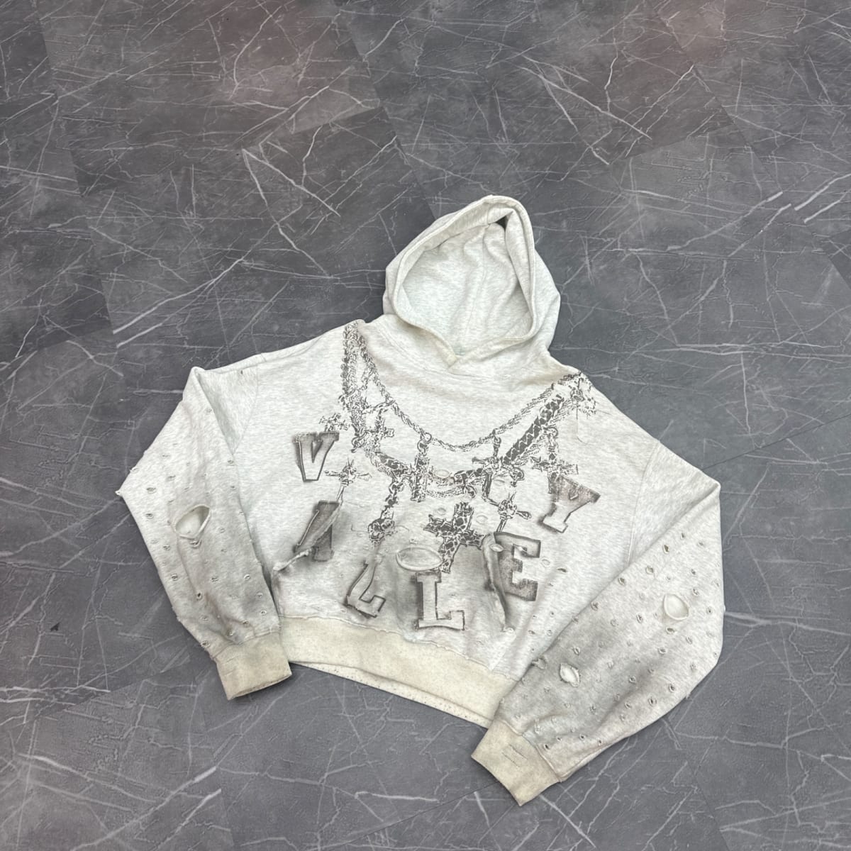 Vale Forever Big Chain Hoodie 'Dirty/Heather' (Size S)