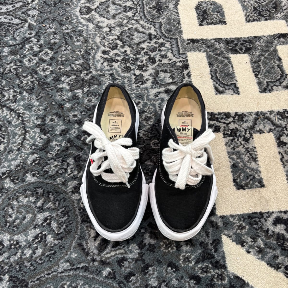 Maison Mihara Yasuhiro Hank OG Sole Canvas Low Black (Size 41) (Lightly Worn)