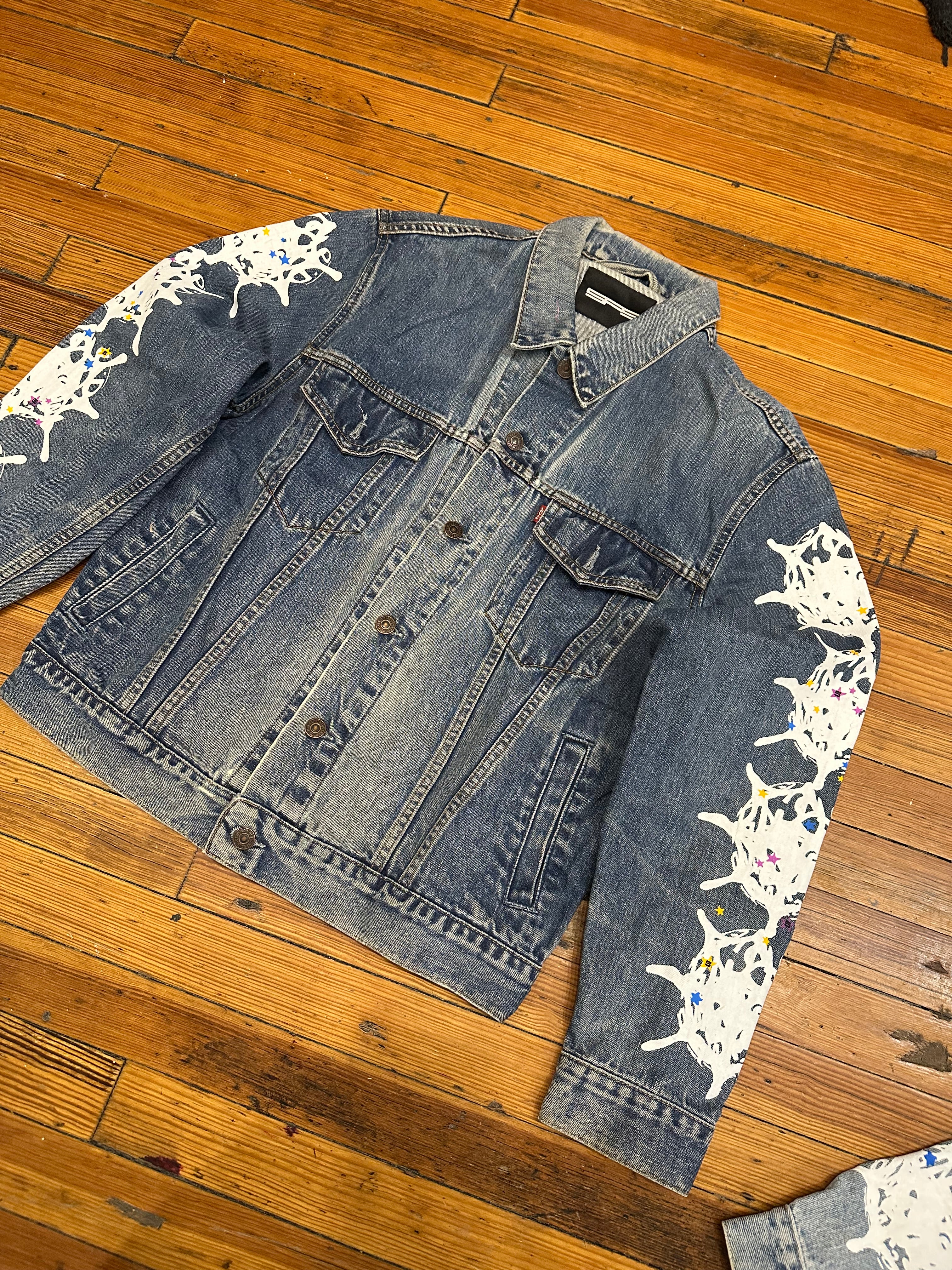 Sp5der Web Denim Trucker Jacket “Medium Wash”