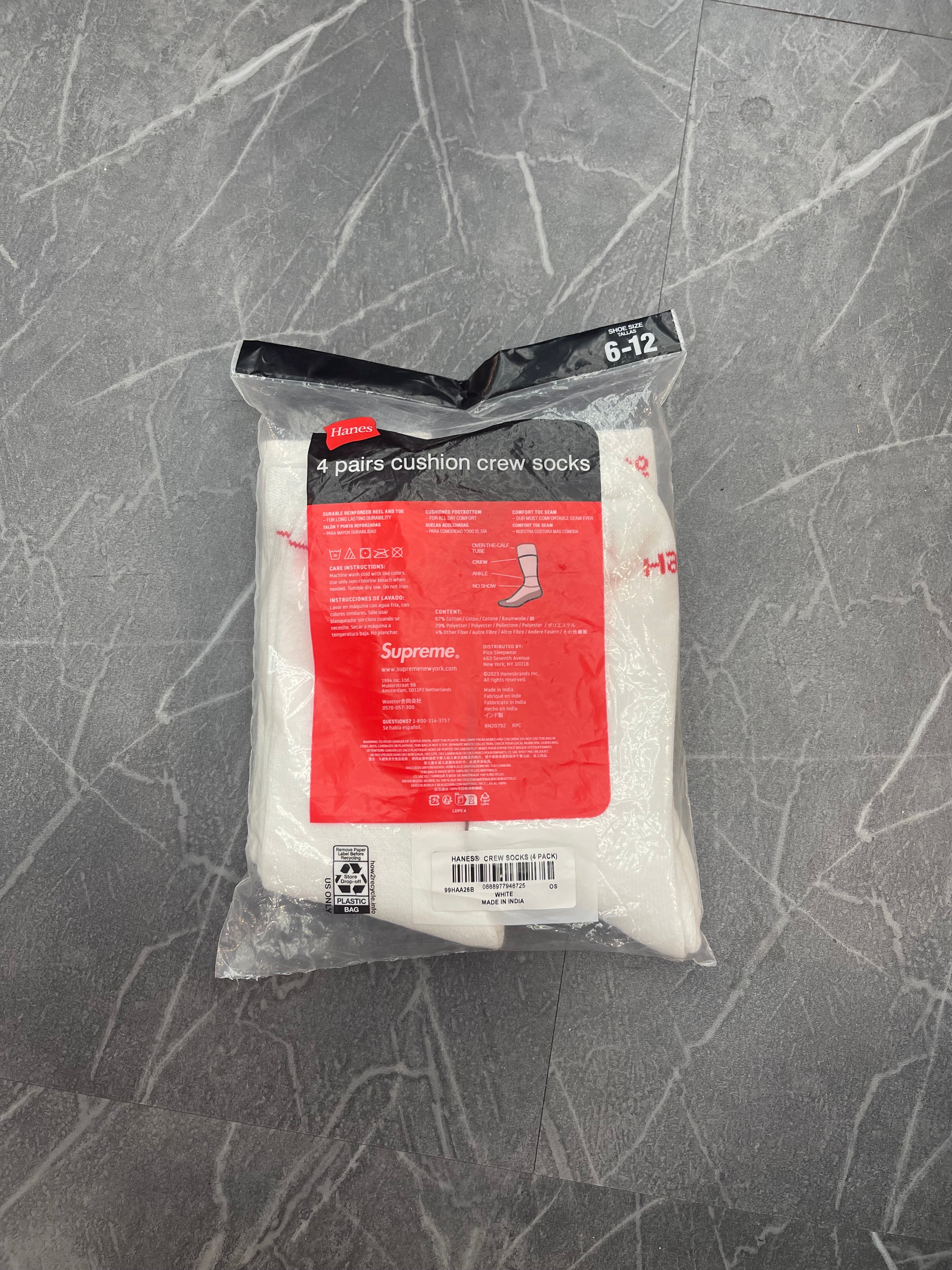 Supreme Socks White