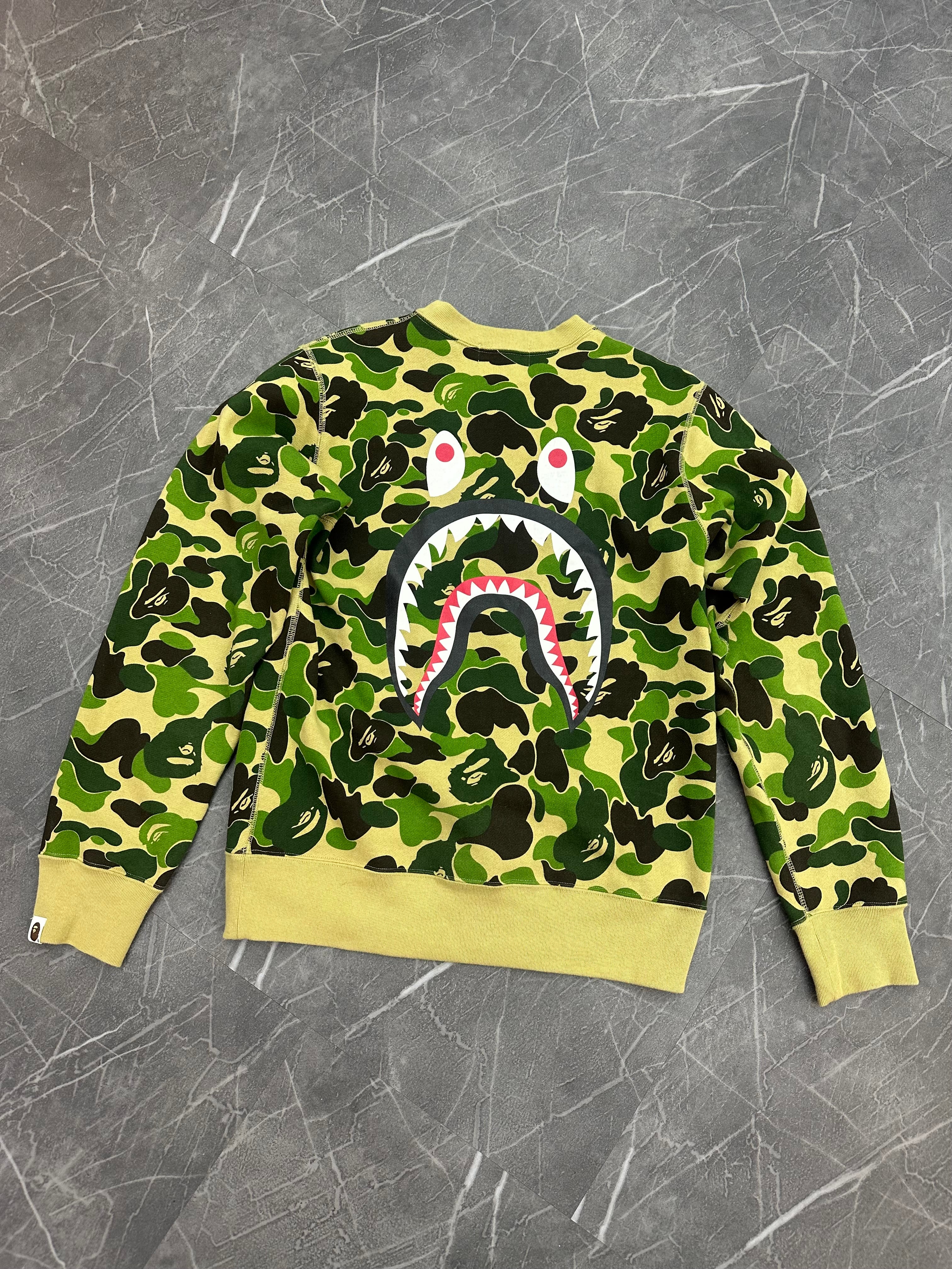 BAPE Crewneck Camo Back Shark Logo