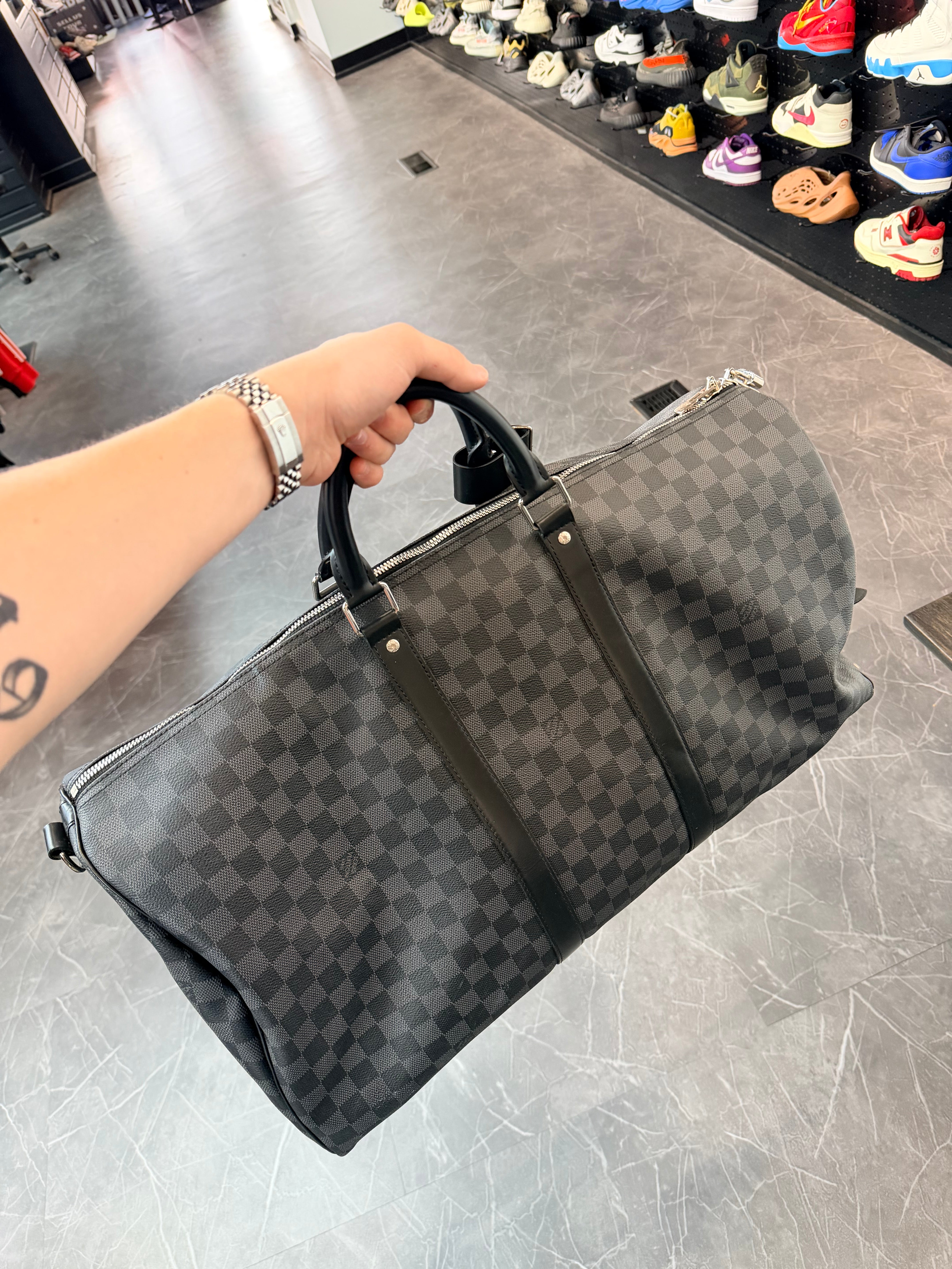 Louis Vuitton Black Monogram Duffle Bag